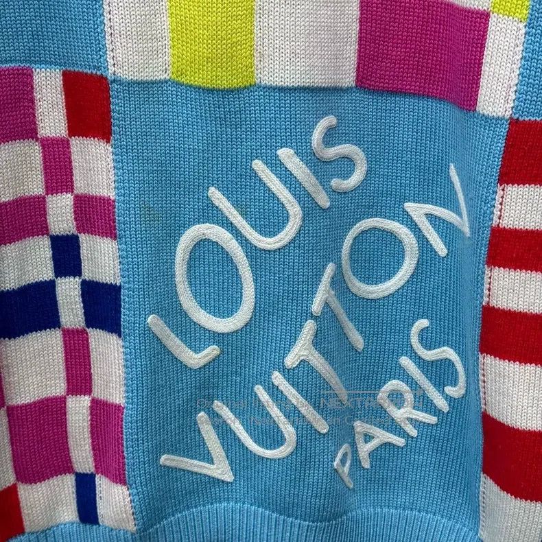 Louis Vuitton Louis Vuitton Blue checkerboard logo knit sweater Size US M / EU 48-50 / 2 - 6 Thumbnail