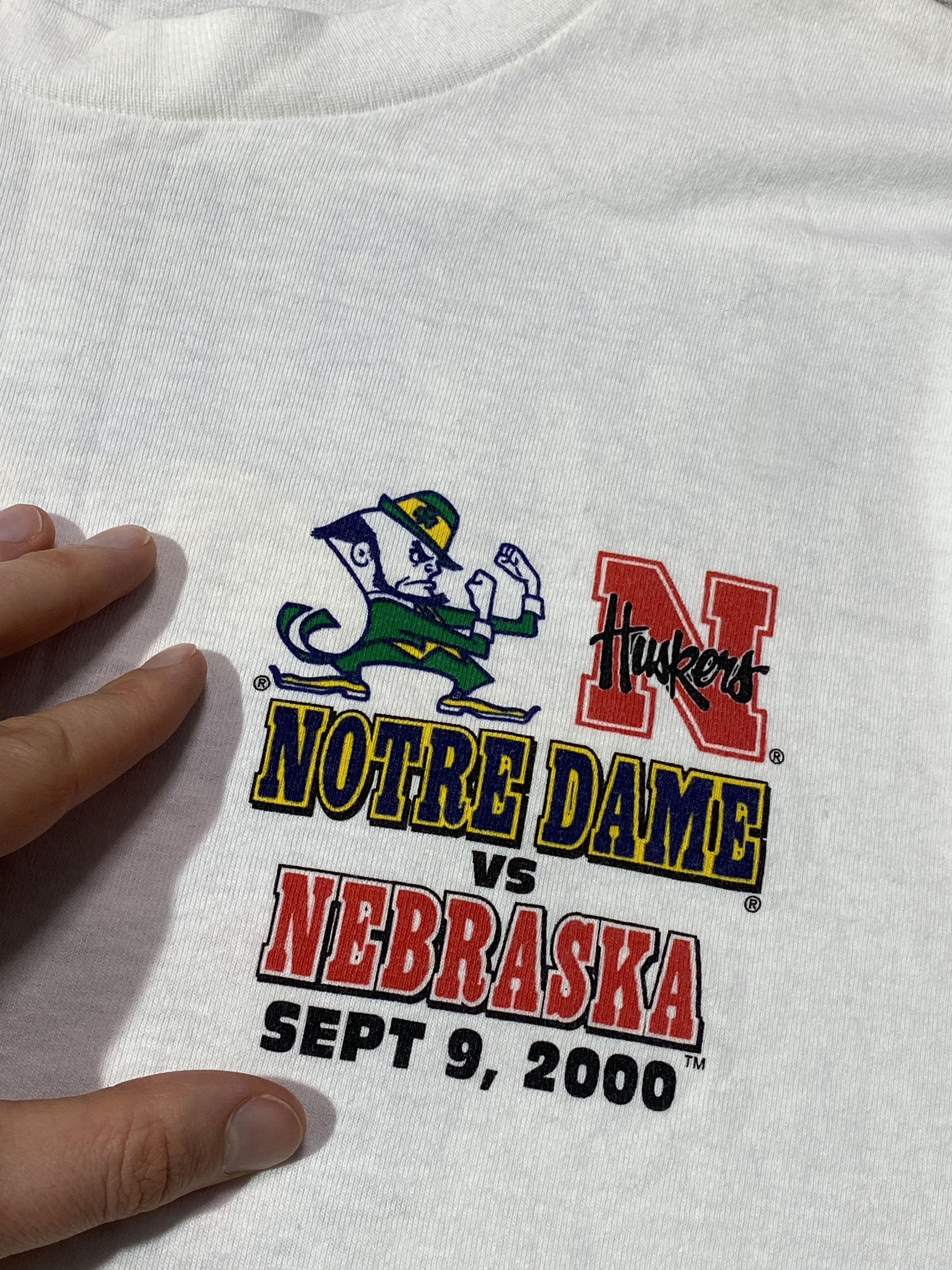 Vintage Vintage 00s Notre Dame vs Nebraska Made in USA T-shirt Size US L / EU 52-54 / 3 - 3 Thumbnail