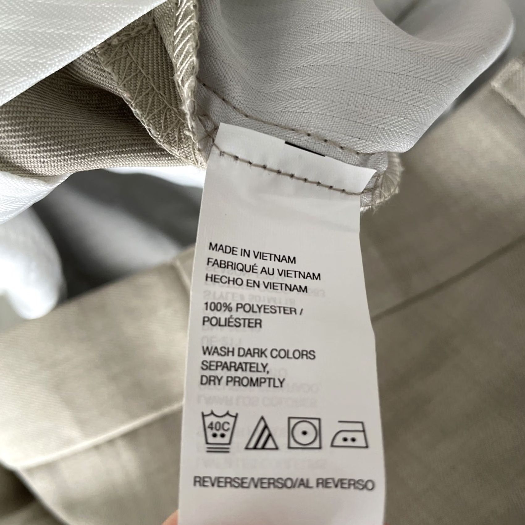 Van Heusen Van Heusen Slim Fit Flat Front Pants Mens 34 x 28 Beige Office Dressy Casual Shirt? Size US 34 / EU 50 - 5 Thumbnail