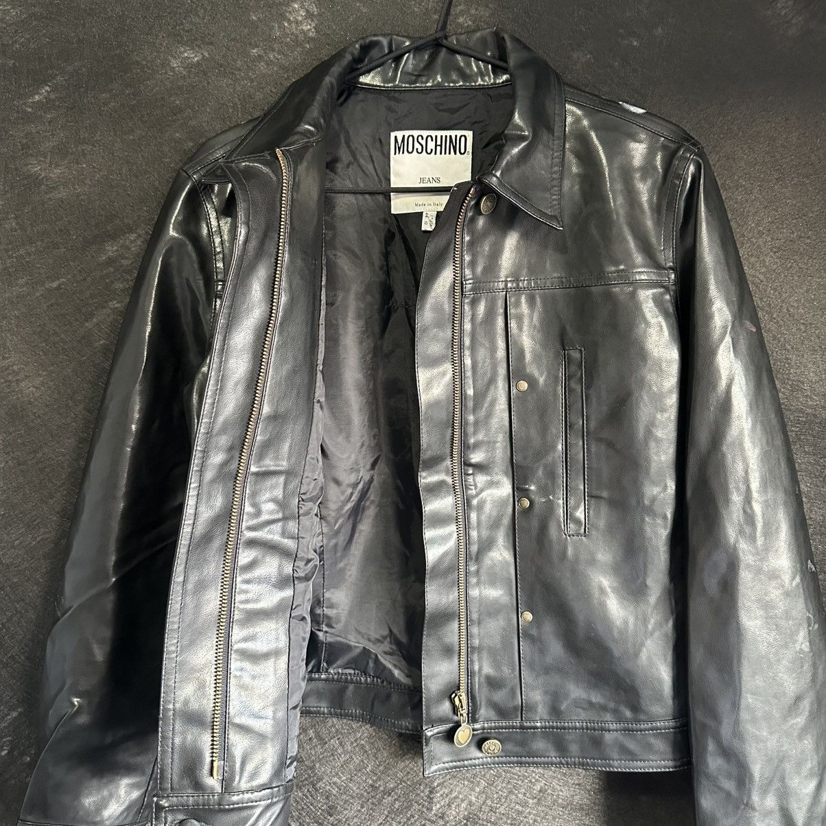 Moschino Moschino Vintage Leather Jacket Made In Italy Size M / US 6-8 / IT 42-44 - 10 Thumbnail