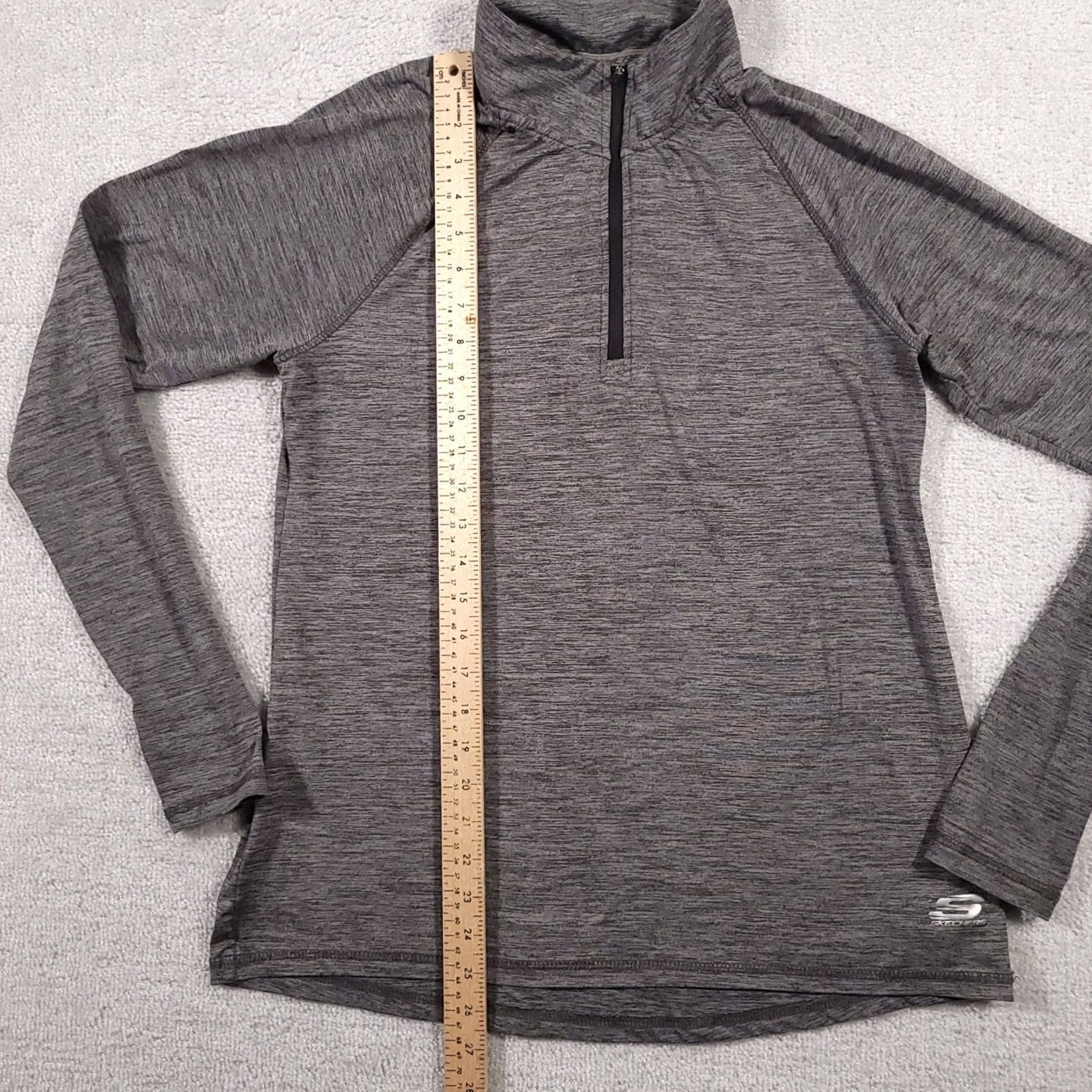 SKECHERS Skechers Sport Shirt Women’s Large Gray Long Sleeve 1/4 Zip Running Shirt Size L / US 10 / IT 46 - 6 Thumbnail