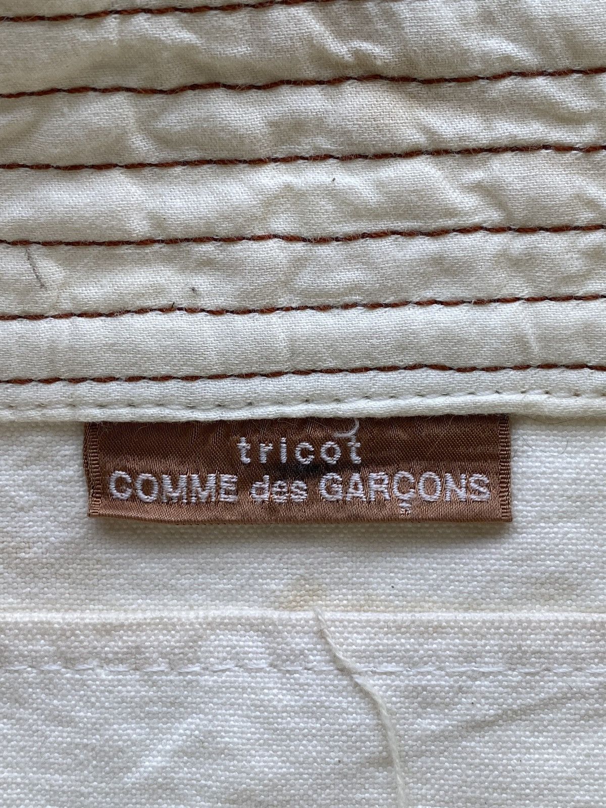 Comme des Garcons 🔥RARE🔥 Vintage CDG “tricot” Multi Stitches Duck Cotton Bag Size ONE SIZE - 5 Thumbnail