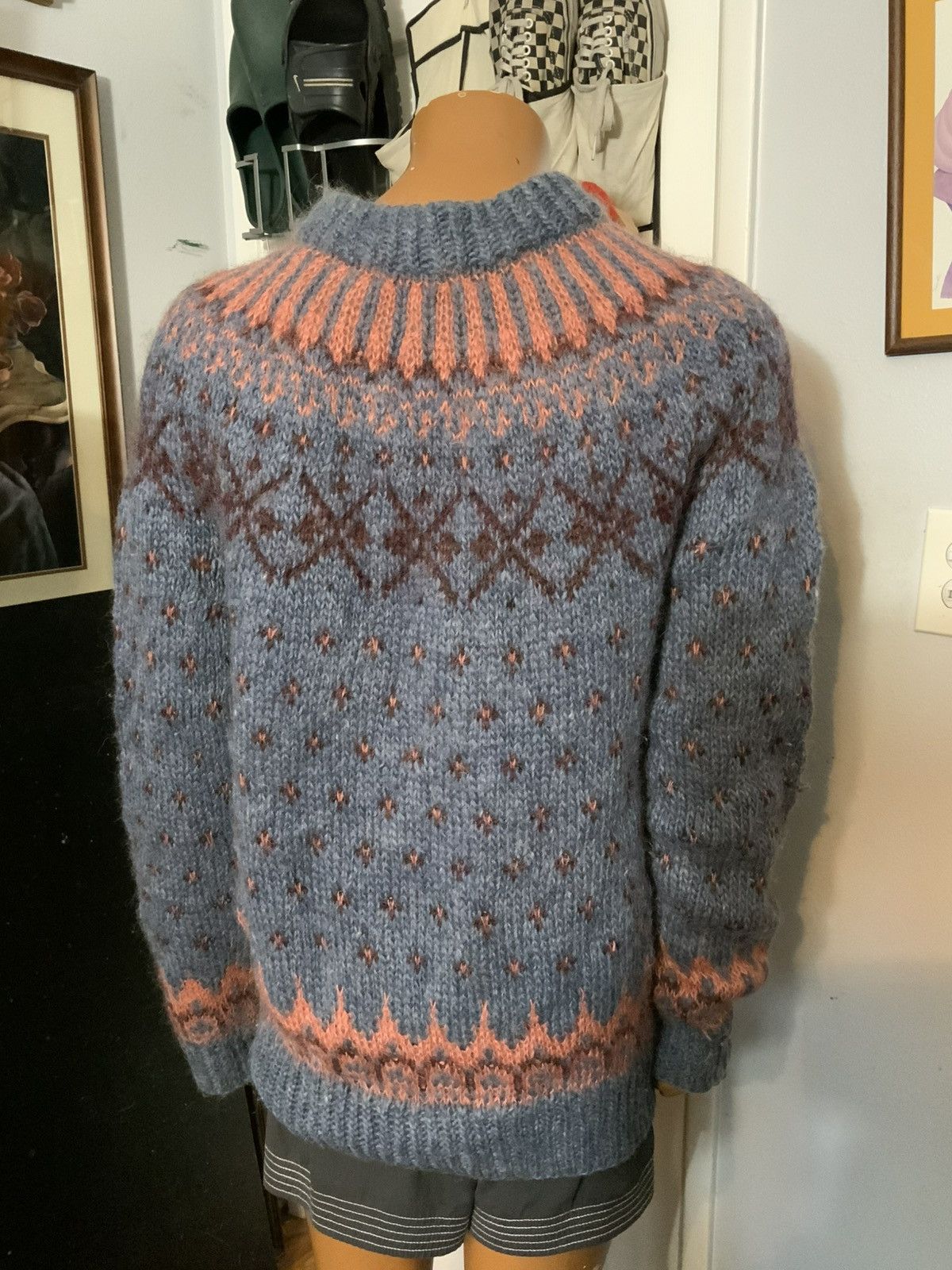 Vintage Vintage 70s Fair Isle Mohair Wool Fuzzy Knit Sweater Size US M / EU 48-50 / 2 - 11 Thumbnail