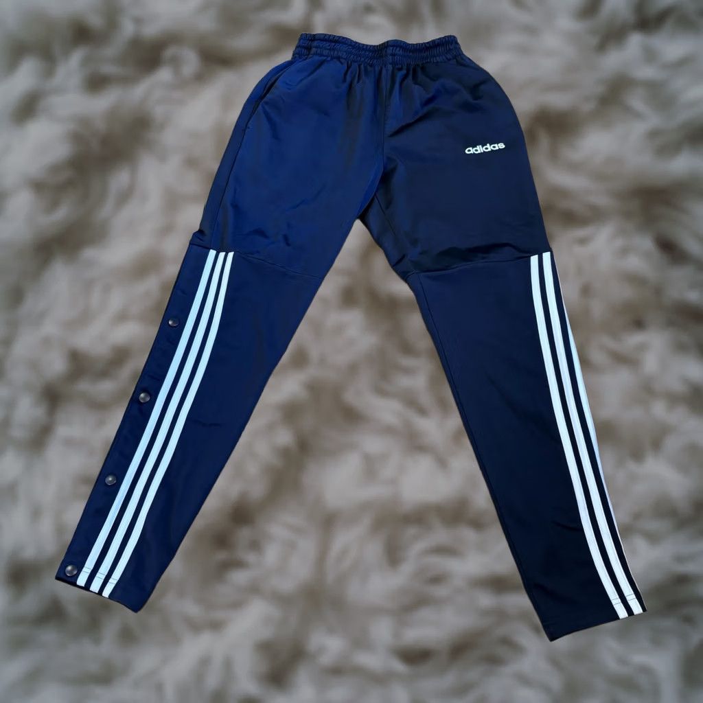 Adidas Mens Adidas Essentials Snap Pants Navy Blue White DV3226 S 30" sz Size US 29 - 1 Thumbnail