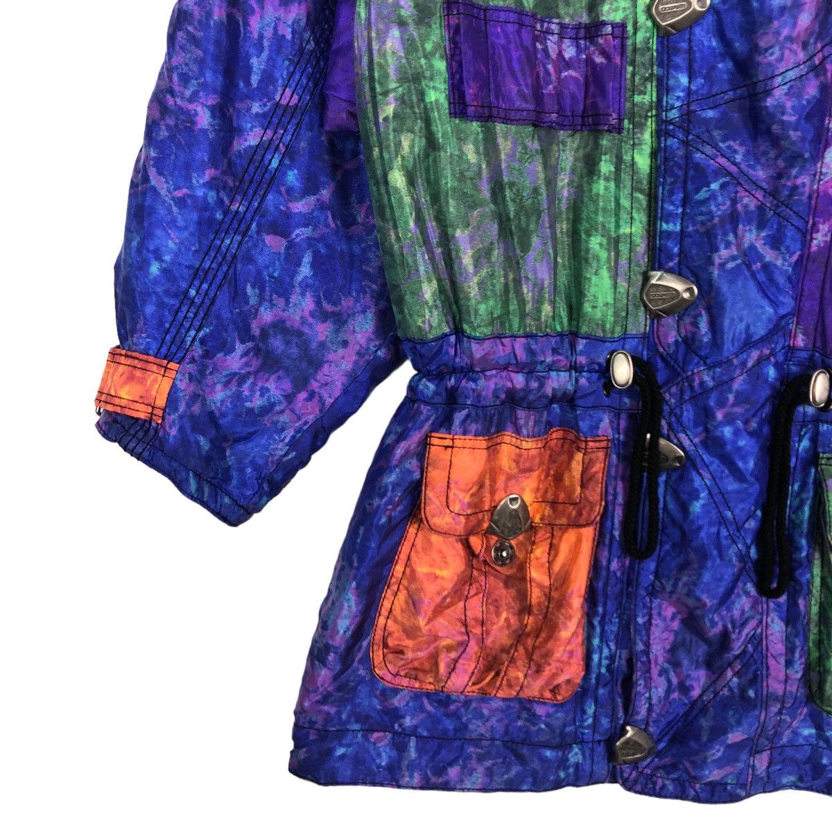Japanese Brand Vintage Ski Jacket Goldwin Multi Colour Cargo Pocket Winter Size US S / EU 44-46 / 1 - 3 Thumbnail