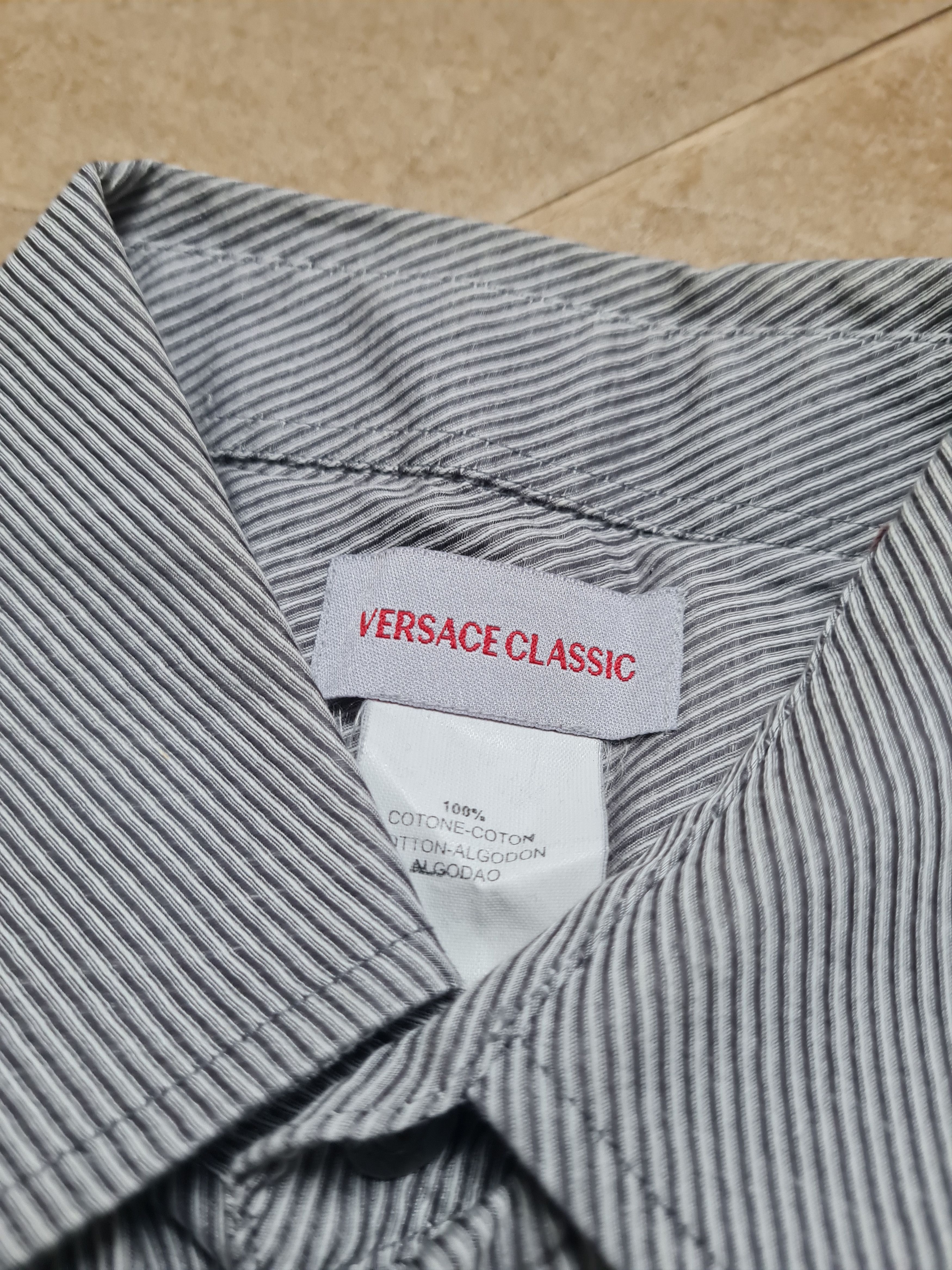 Versace Mens Vintage Versace Classic shirt size39 Medium Gray Cotton Size US M / EU 48-50 / 2 - 8 Thumbnail
