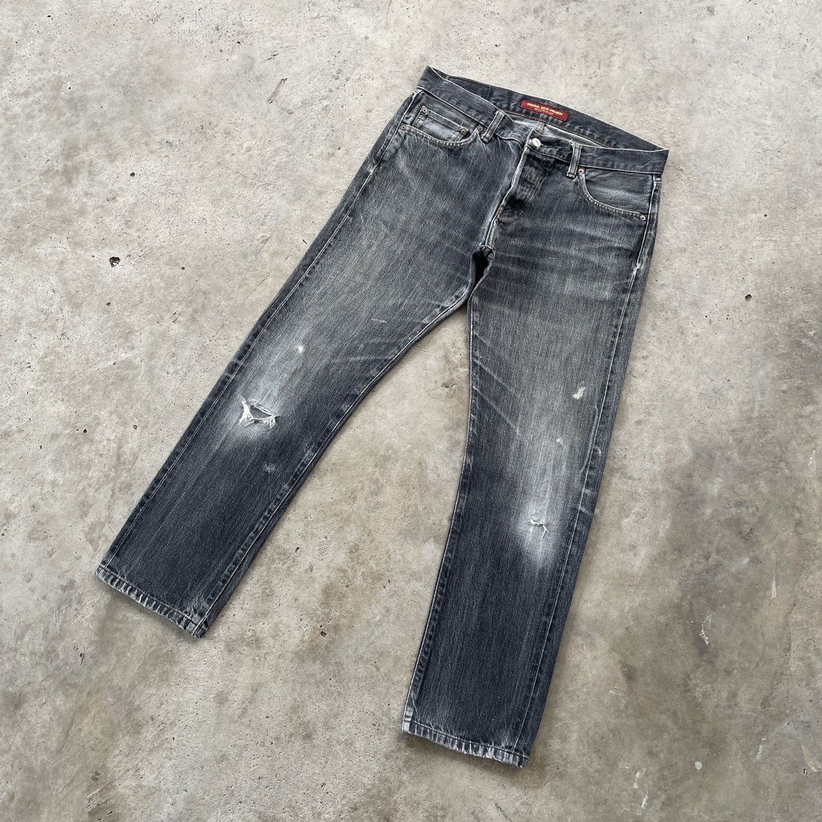 Japanese Brand W34 Vintage Japanese Black Faded Jeans Distressed Pants Size US 34 / EU 50 - 2 Thumbnail