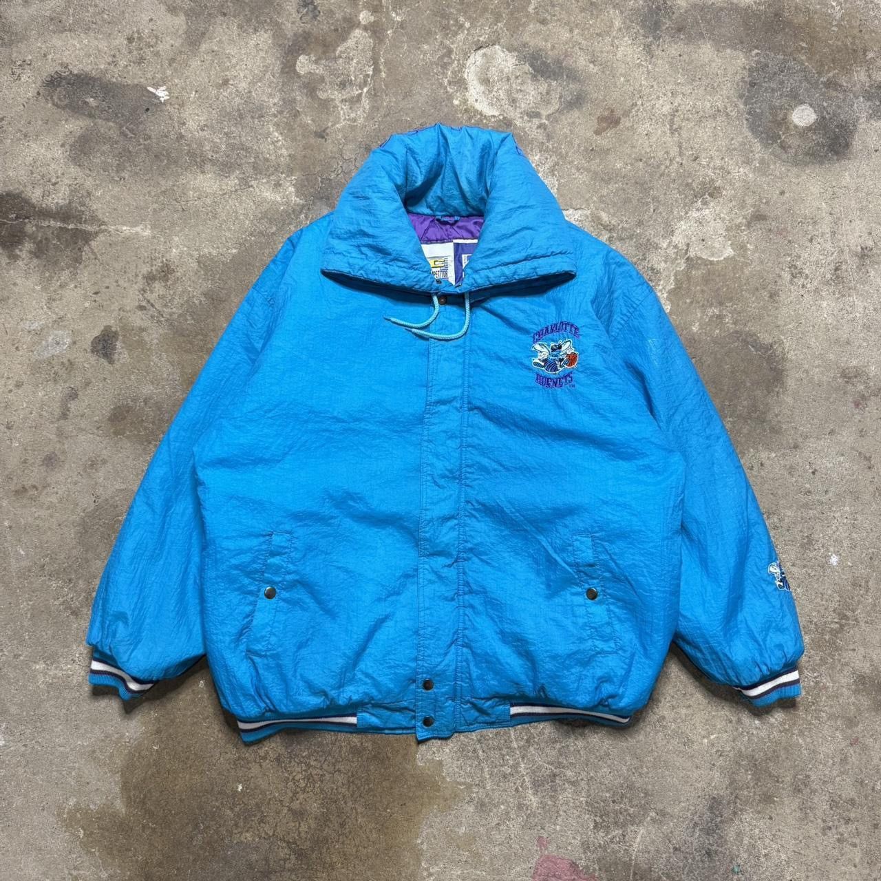 NBA × Vintage Vintage 90s Charlotte Hornets Hooded Puffer Jacket Size US XL / EU 56 / 4 - 3 Thumbnail