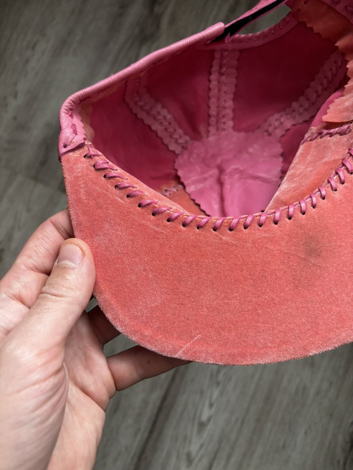 Other Pink Handmade Leather Cap Size ONE SIZE - 8 Thumbnail