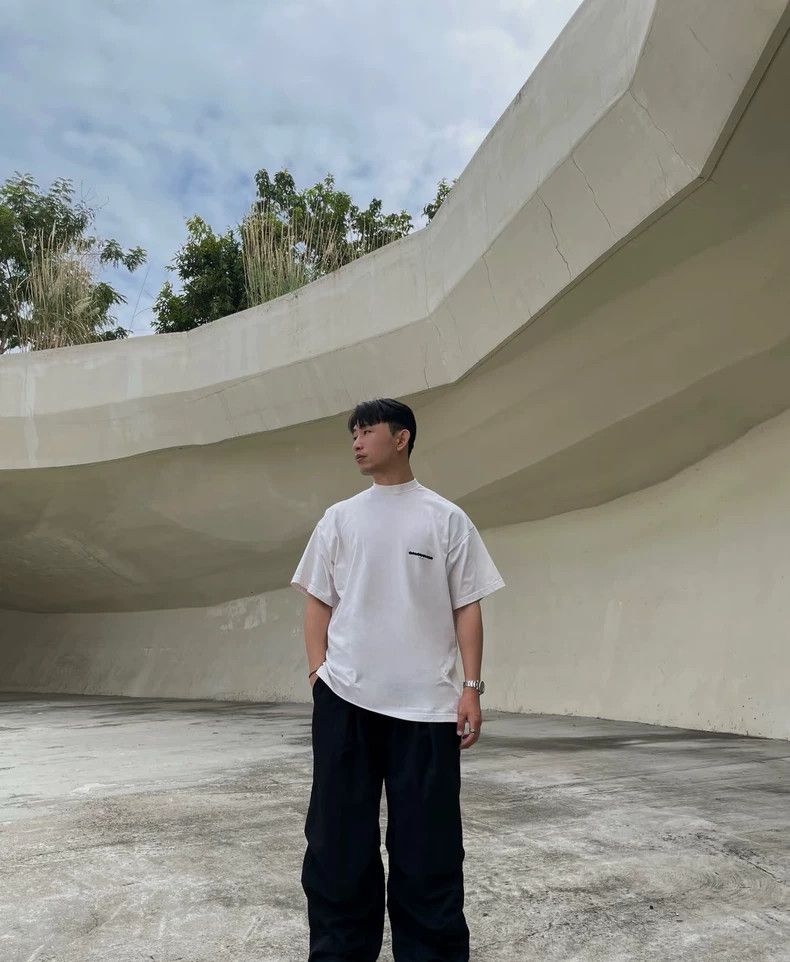 Balenciaga Balenciaga Grey tape embroidered logo short sleeves Size US M / EU 48-50 / 2 - 6 Thumbnail