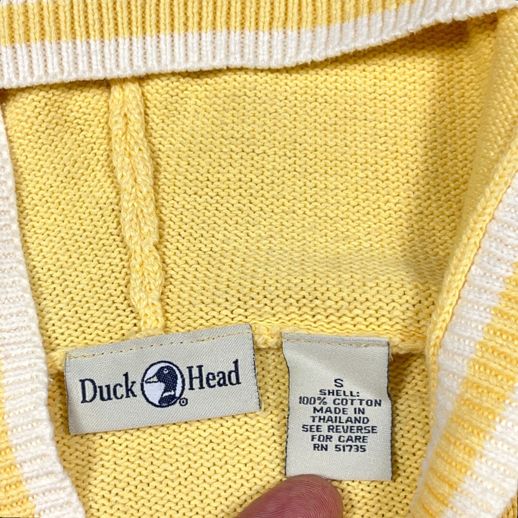 Vintage VINTAGE Duck Head Sweater Shirt Womens Small Yellow Full Zip Hoodie Size L / US 10 / IT 46 - 4 Thumbnail