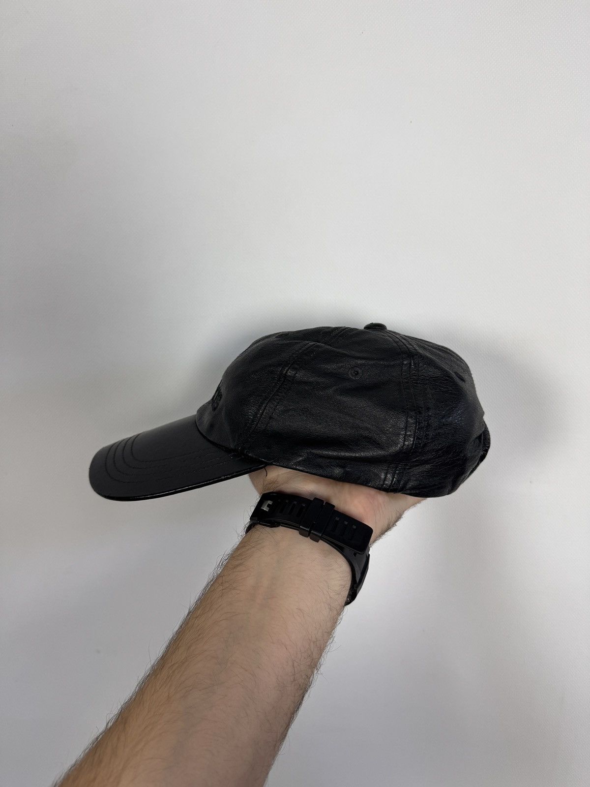 Adidas Rare Vintage 90s Adidas Black Leather Baseball Cap One Size Size ONE SIZE - 4 Thumbnail