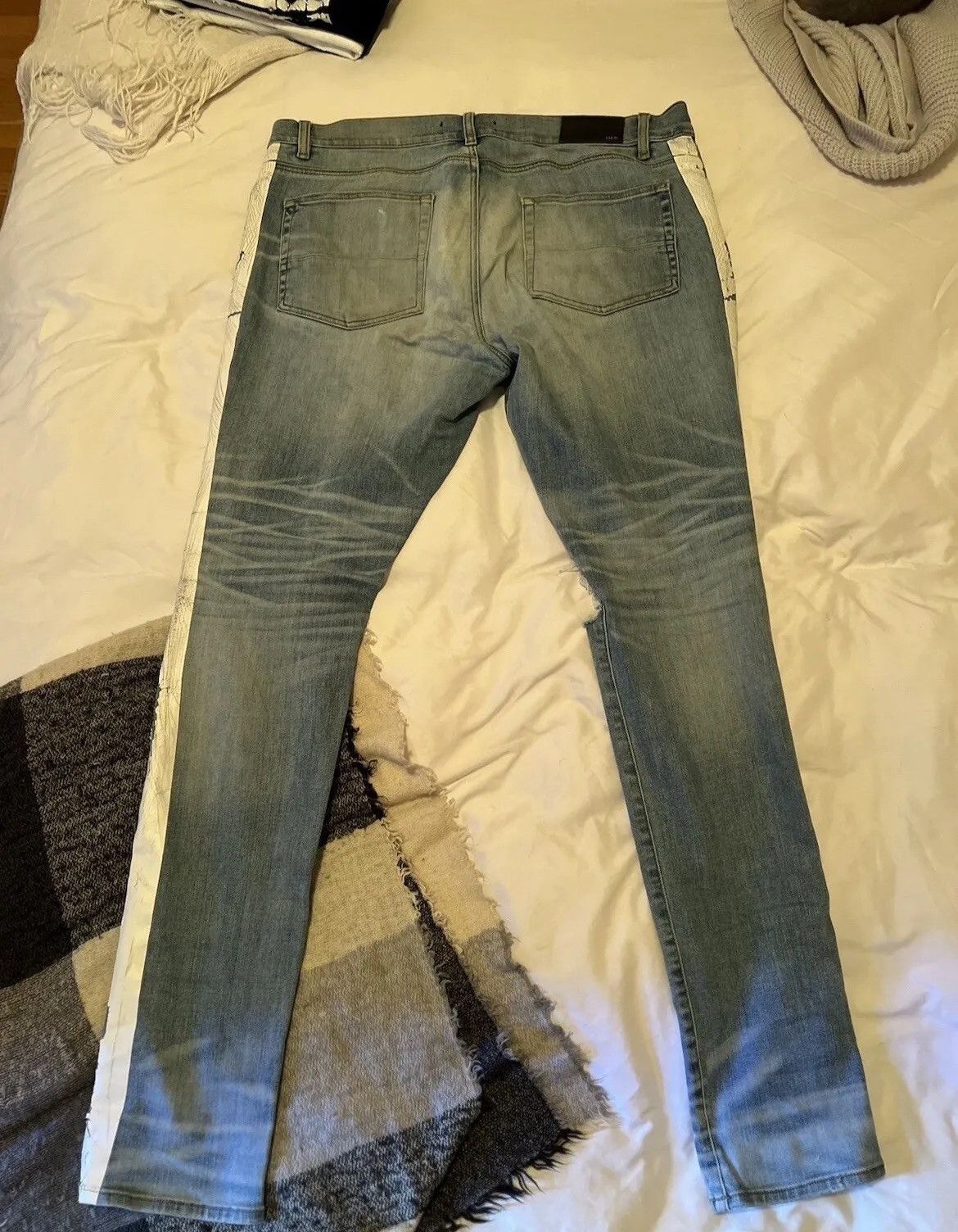 Amiri Amiri OG Blue Broken Track Jeans (sz 38) Size US 38 / EU 54 - 3 Thumbnail