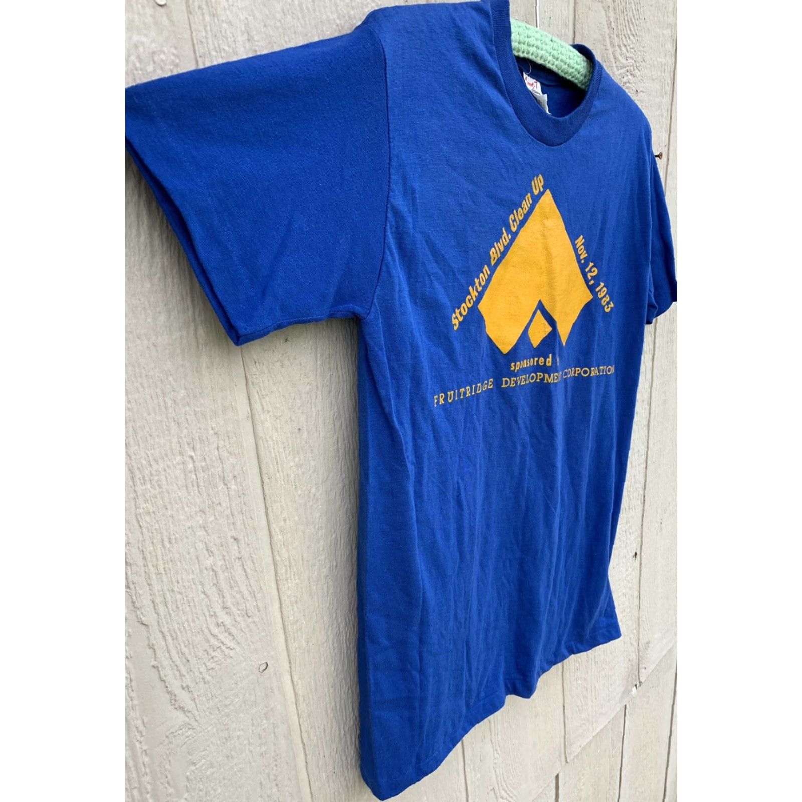 Vintage VINTAGE Stockton Blvd Clean Up 1983 T Shirt M Blue Stedman Men Graphic Print Short Sleeve Cotton Polyester Blend 50% 50% Shrink Resistant Made in USA Size US M / EU 48-50 / 2 - 7 Thumbnail