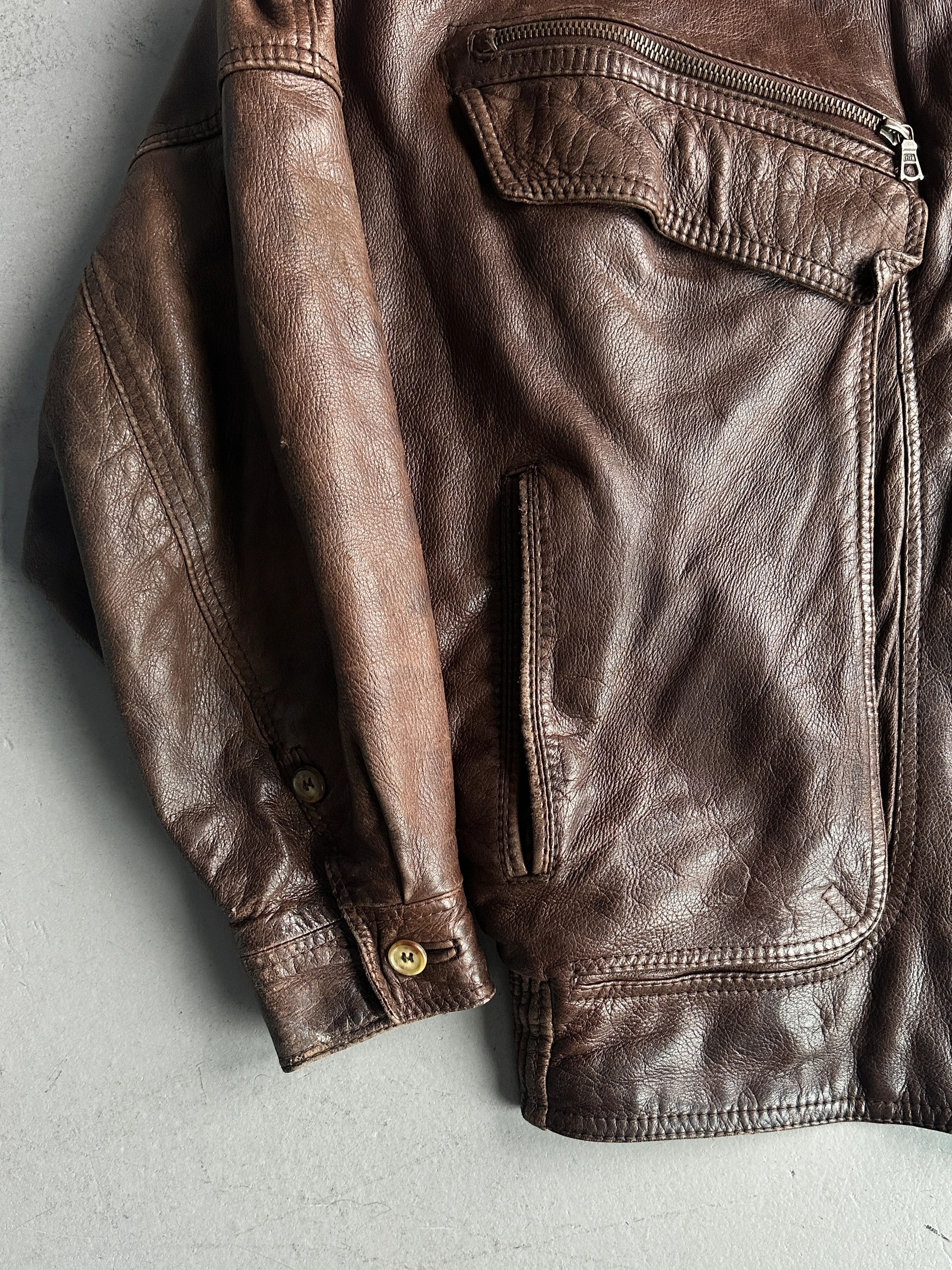 Versace VERSACE 1980s AVIATOR BOMBER JACKET WITH SHEARLING COLLAR Size US L / EU 52-54 / 3 - 6 Thumbnail