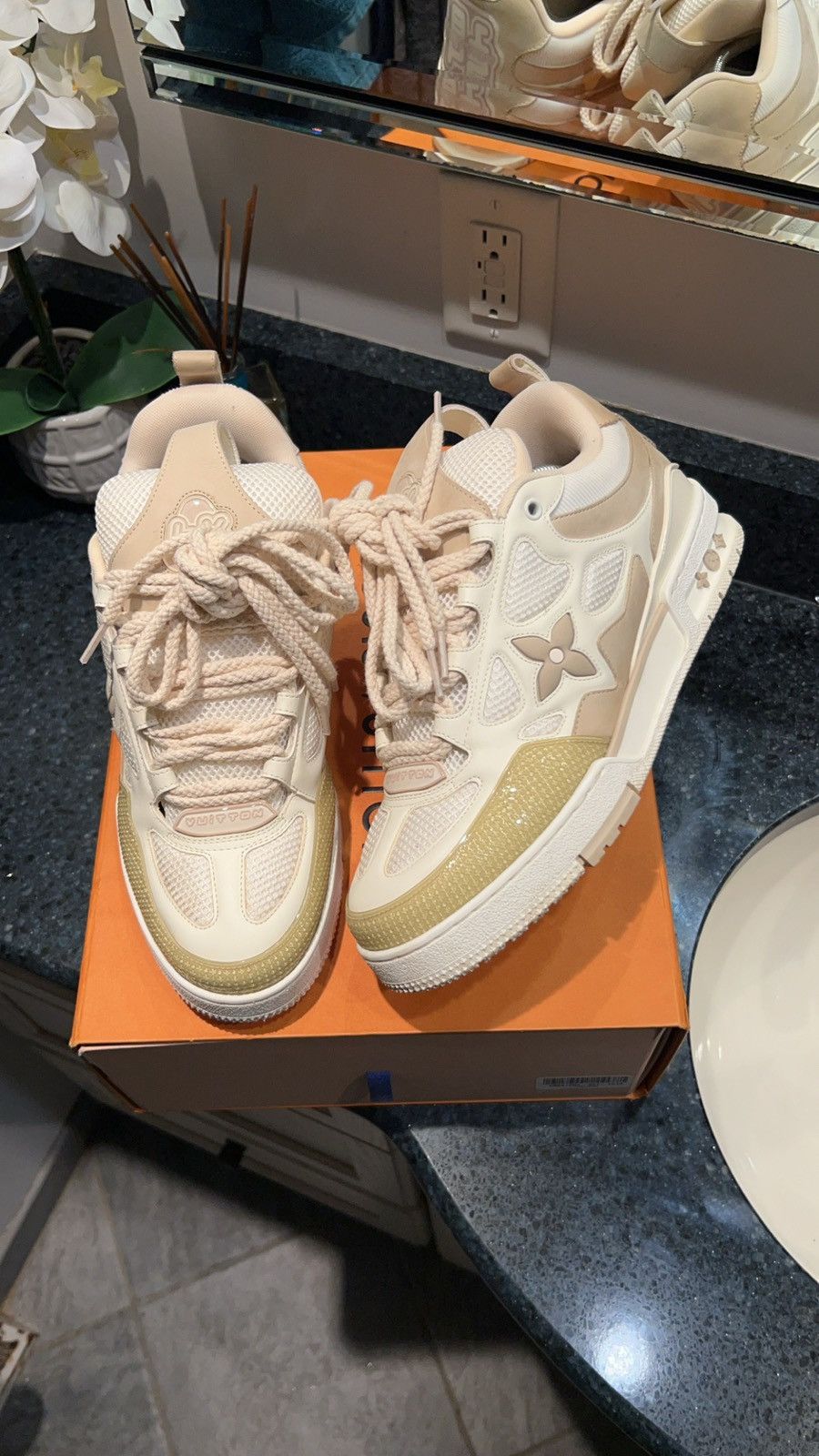 Louis Vuitton Louis Vuitton Skate Trainer ‘Tan/White’ Size 9LV With Box Size US 9 / EU 42 - 3 Thumbnail