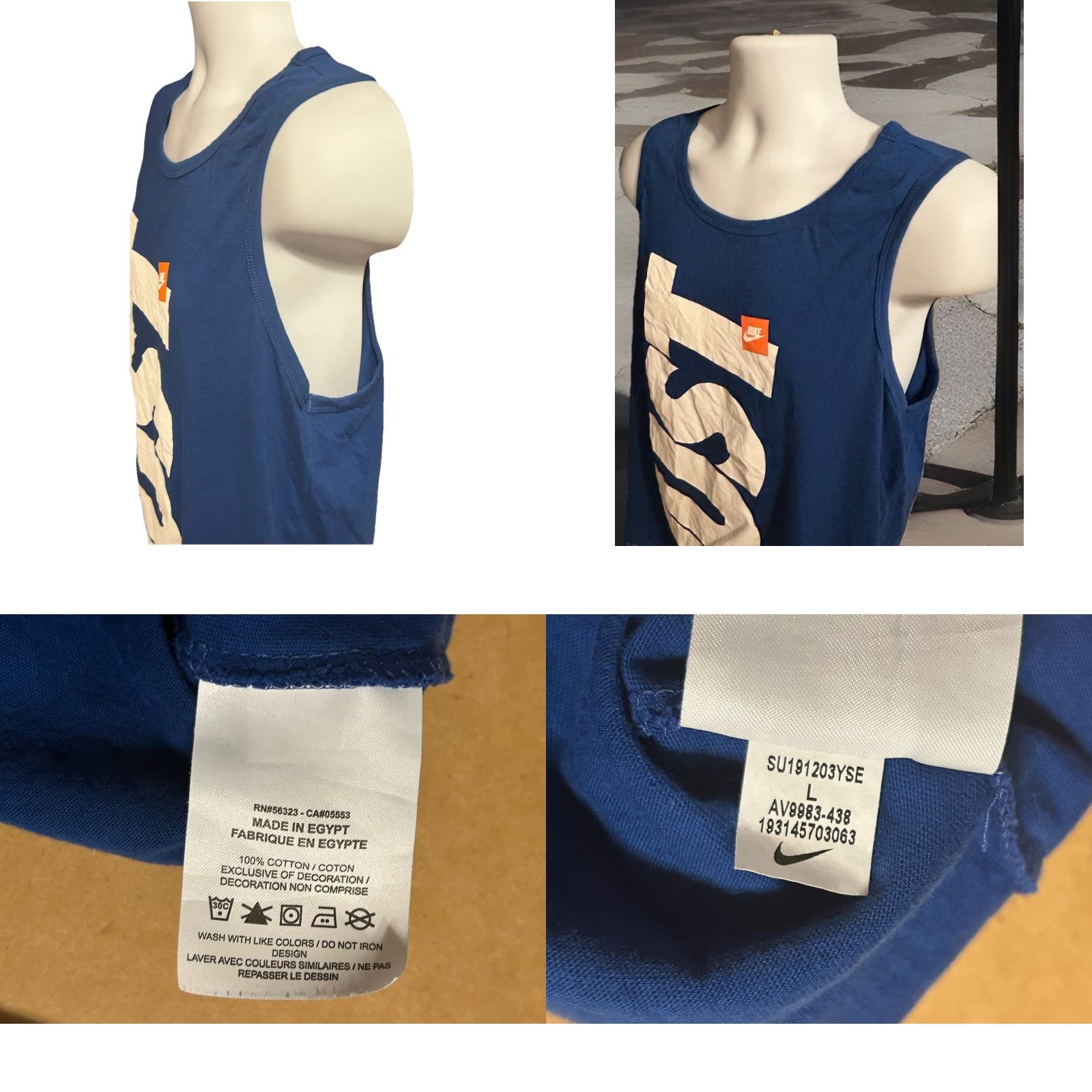 Nike Nike Tank Top Just Do It Men L Blue Double Sided Big Script The Nike Tee Size US L / EU 52-54 / 3 - 9 Thumbnail