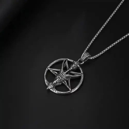 Jewelry Satanic Baphomet Pendant Necklace Size ONE SIZE - 3 Thumbnail