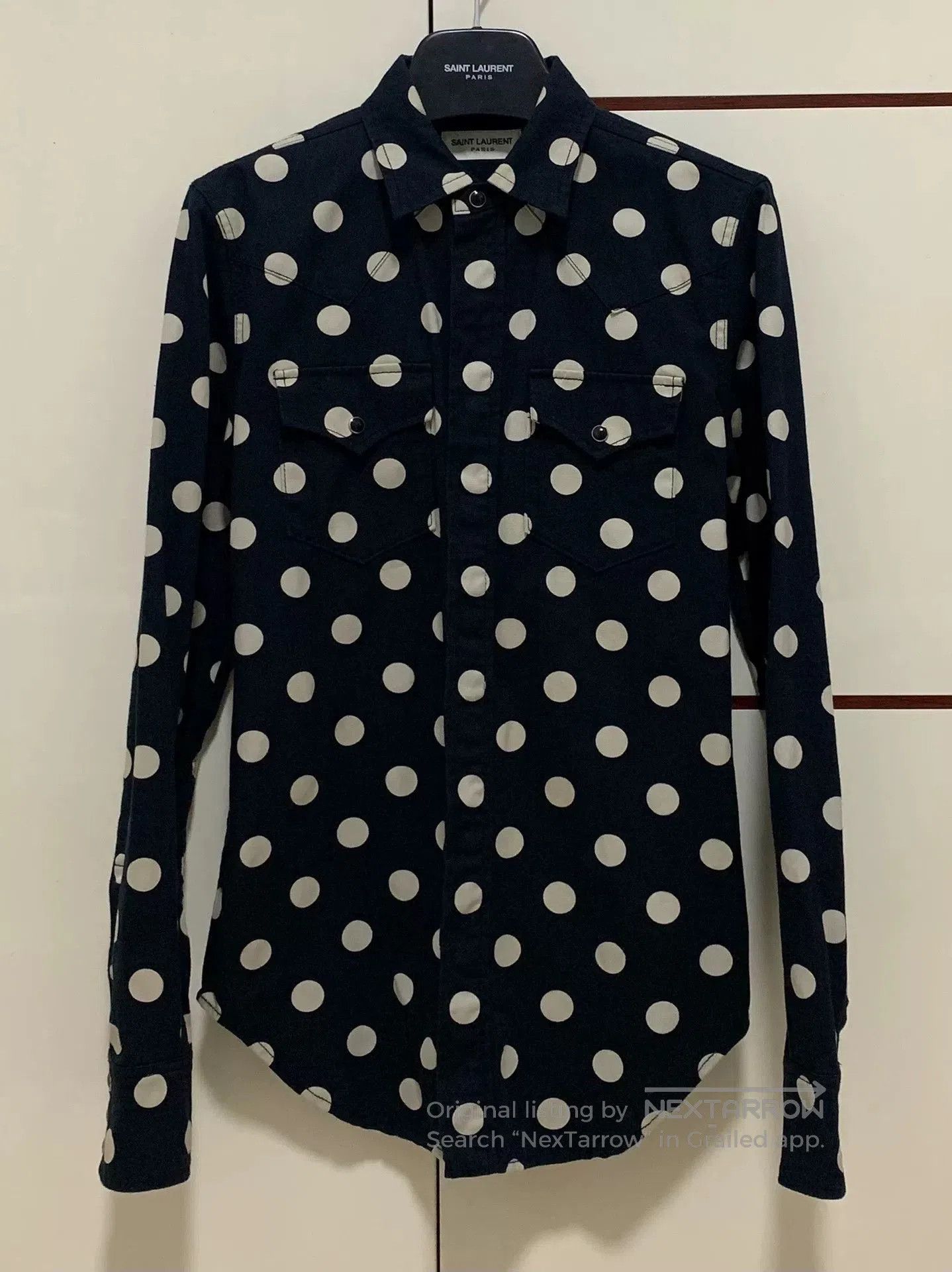 Saint Laurent Paris Saint Laurent Black and White Polka Dot Shirt. Size S / US 4 / IT 40 - 1 Thumbnail
