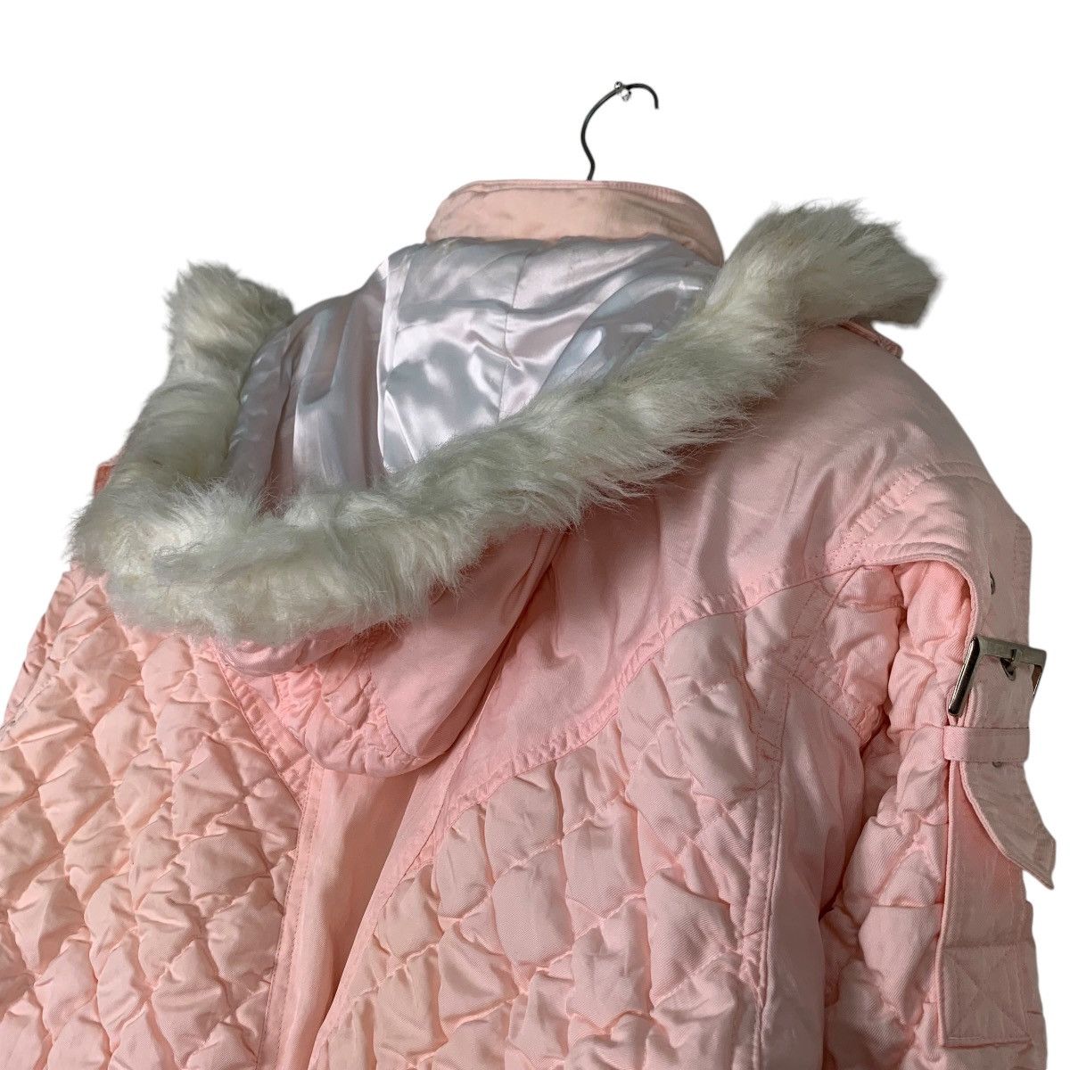 Courreges COURREGES Fur Hoodie Pink Belted Crop Jacket #1230-C56 Size S / US 4 / IT 40 - 9 Thumbnail