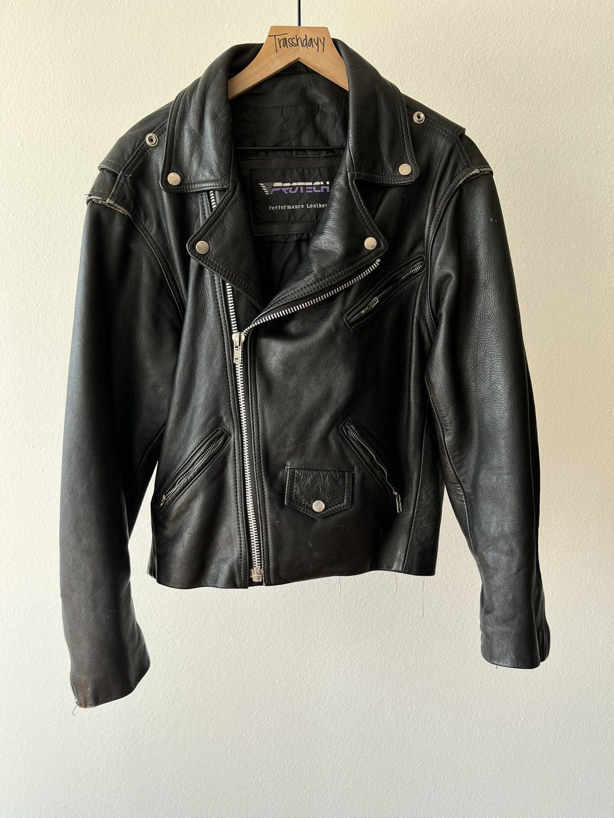 Vintage Vintage Protech Leather Biker Jacket Size US S / EU 44-46 / 1 - 2 Thumbnail