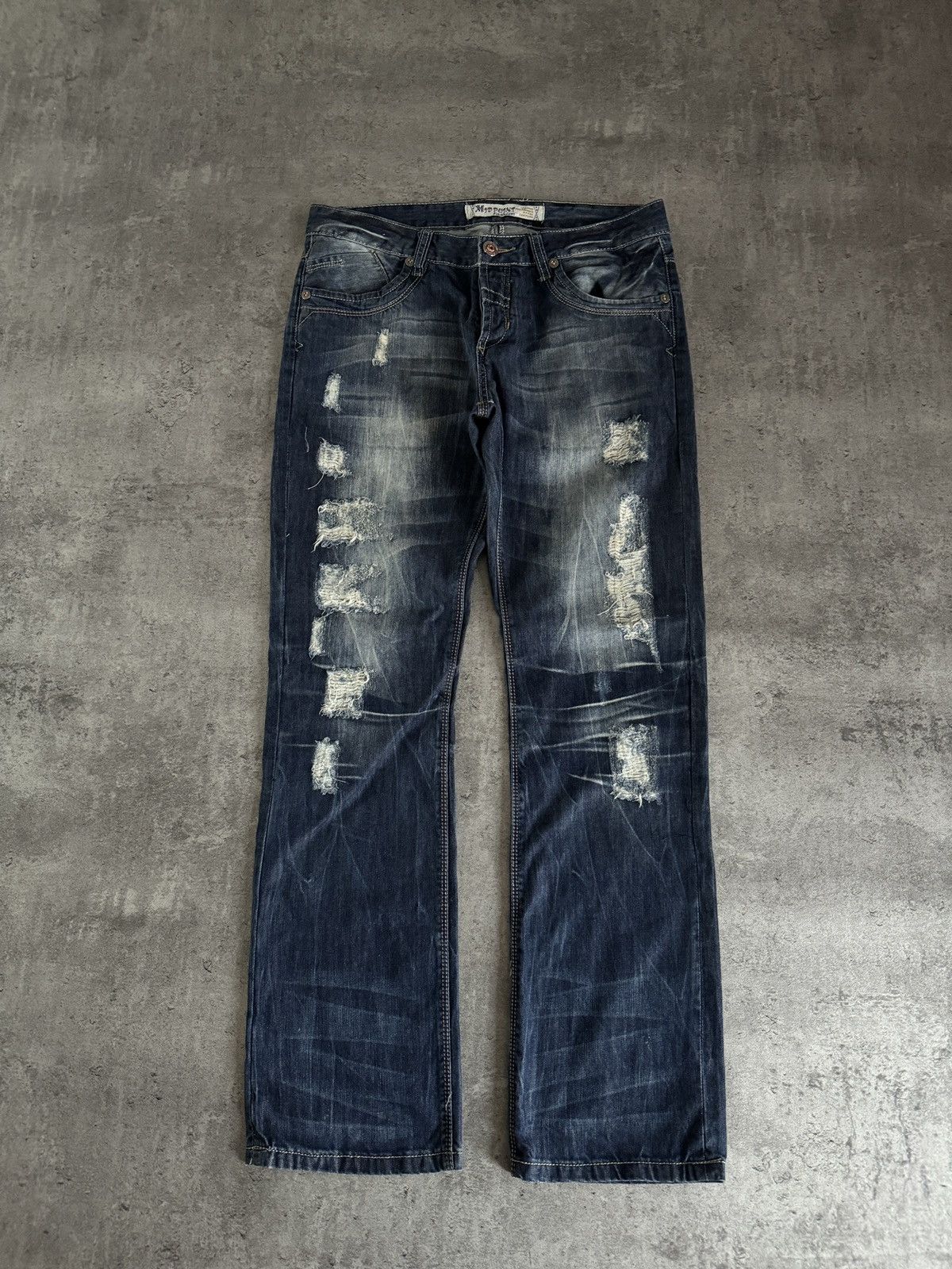 Japanese Brand Vintage Baggy Jeans Denim distressed rap skate y2k Size US 34 / EU 50 - 1 Thumbnail