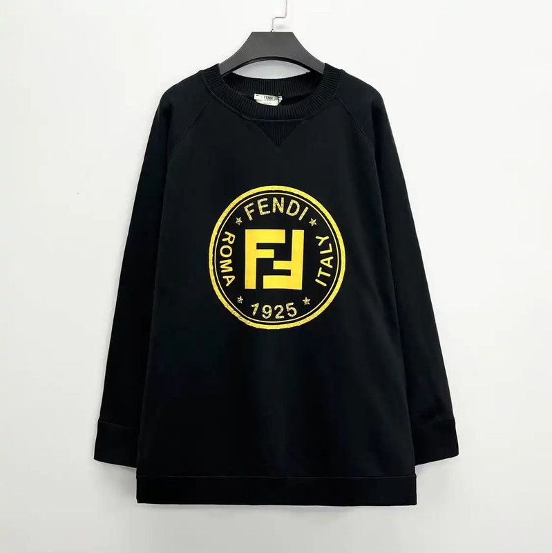 Fendi Fendi Men's Black Cotton-Blend Logo Sweatshirt 0089 Size US XL / EU 56 / 4 - 1 Thumbnail