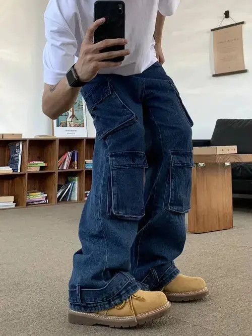 Designer × Japanese Brand × Jean baggy distressed skate hiphop jeans Size US 32 / EU 48 - 3 Thumbnail