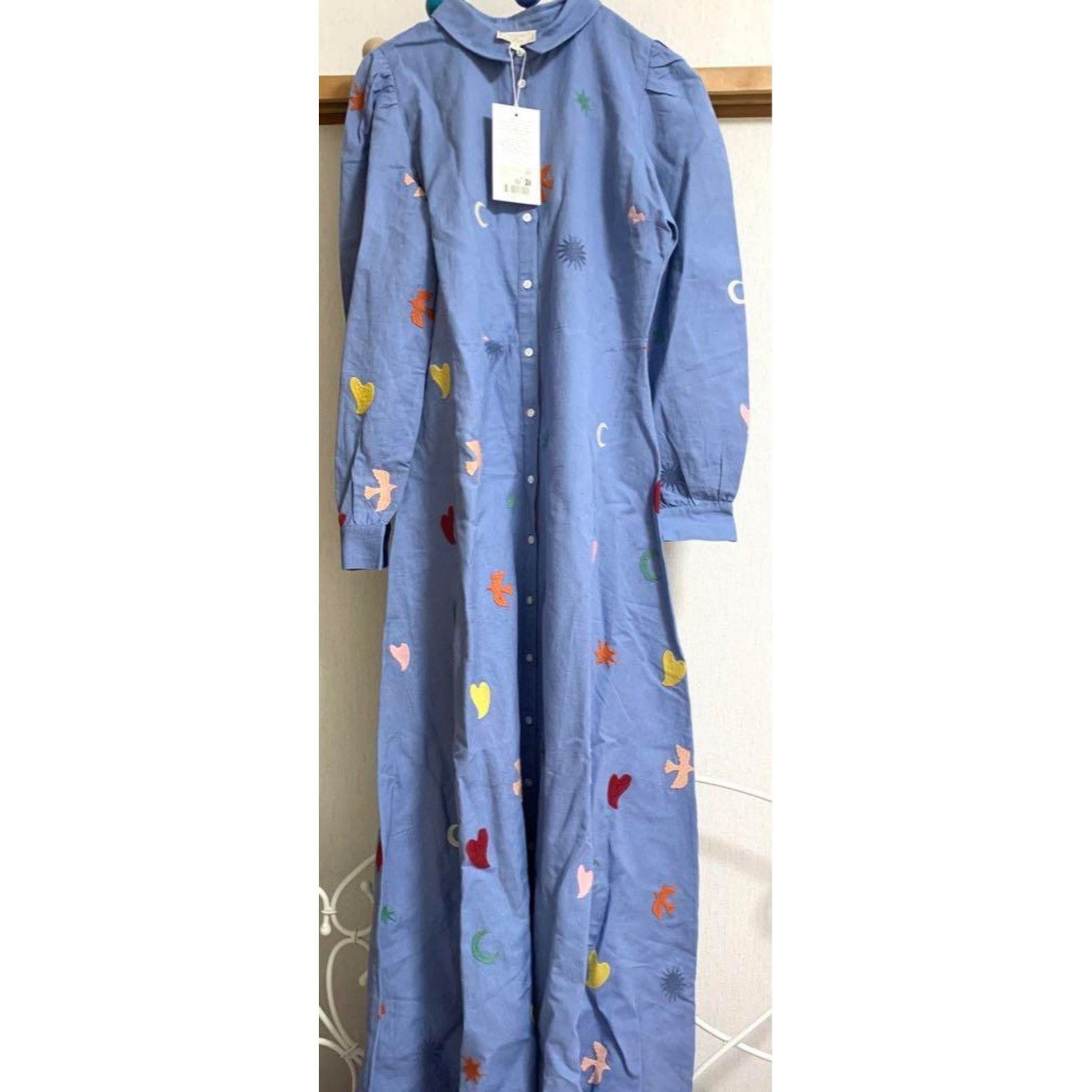 Sezane NWT SEZANE Pangea blue multicolor embroidered linen Bella MI Size S / US 4 / IT 40 - 3 Thumbnail