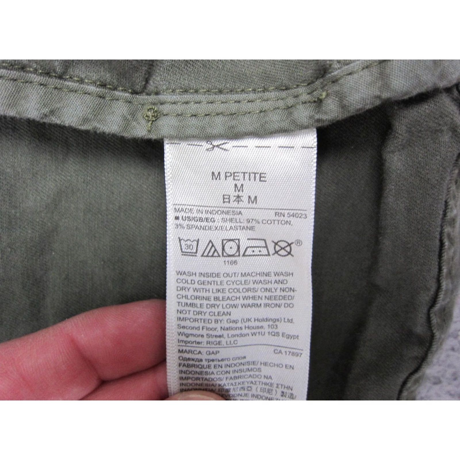 Gap GAP Jacket Womens Petite MP Green Utility Military Moto Canvas Field Size M / US 6-8 / IT 42-44 - 6 Thumbnail