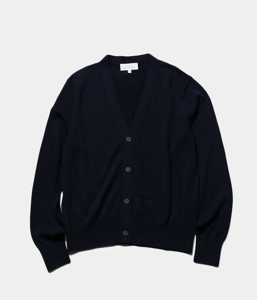 Studio Nicholson o1mle0824 Knit Cardigan in Darkest Navy Size US XL / EU 56 / 4 - 1 Preview