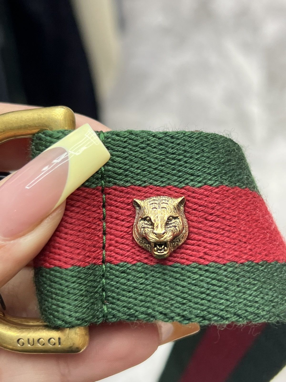 Gucci Gucci Web Feline D Ring Belt Size ONE SIZE - 7 Thumbnail