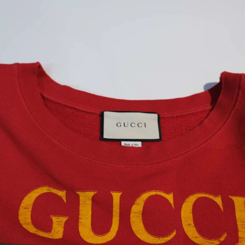 Gucci Gucci Red destruction block logo sweatshirt 2503-Nextarrow Size US L / EU 52-54 / 3 - 3 Thumbnail