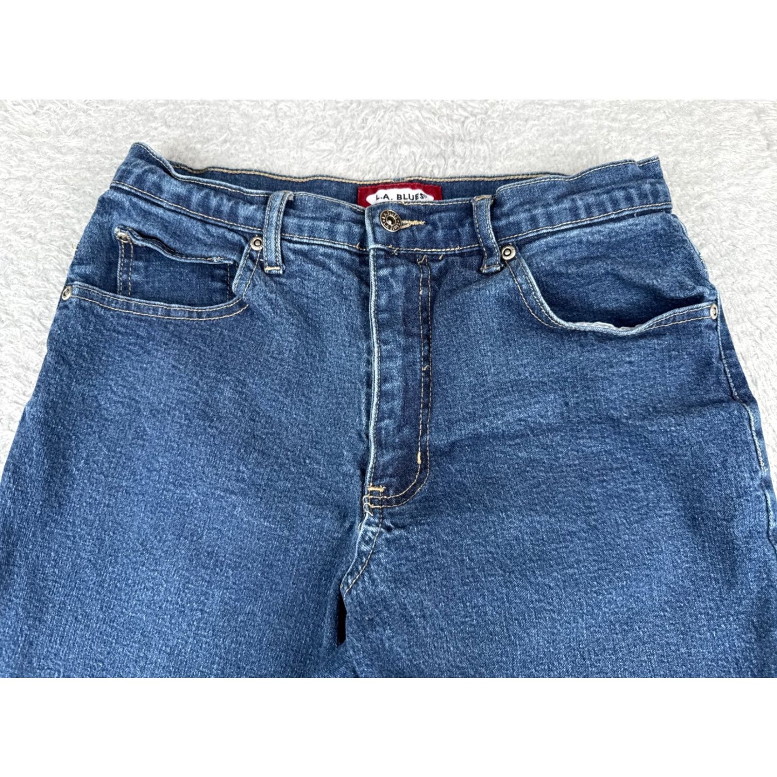 Vintage LA Blues Jeans Womens 8 Denim Bootcut Mid Rise 26x29 Jeans Blue Cotton Blend 5-Pocket Design Distressed Vintage No Size 30" / US 8 / IT 44 - 4 Thumbnail