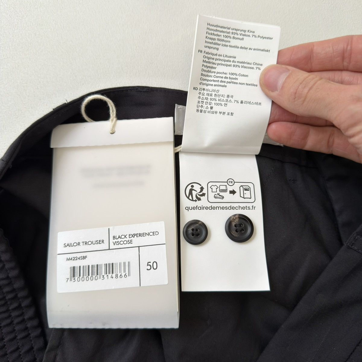 Our Legacy Black Experienced Viscose ‘Sailor Trousers’ Size US 34 / EU 50 - 7 Thumbnail