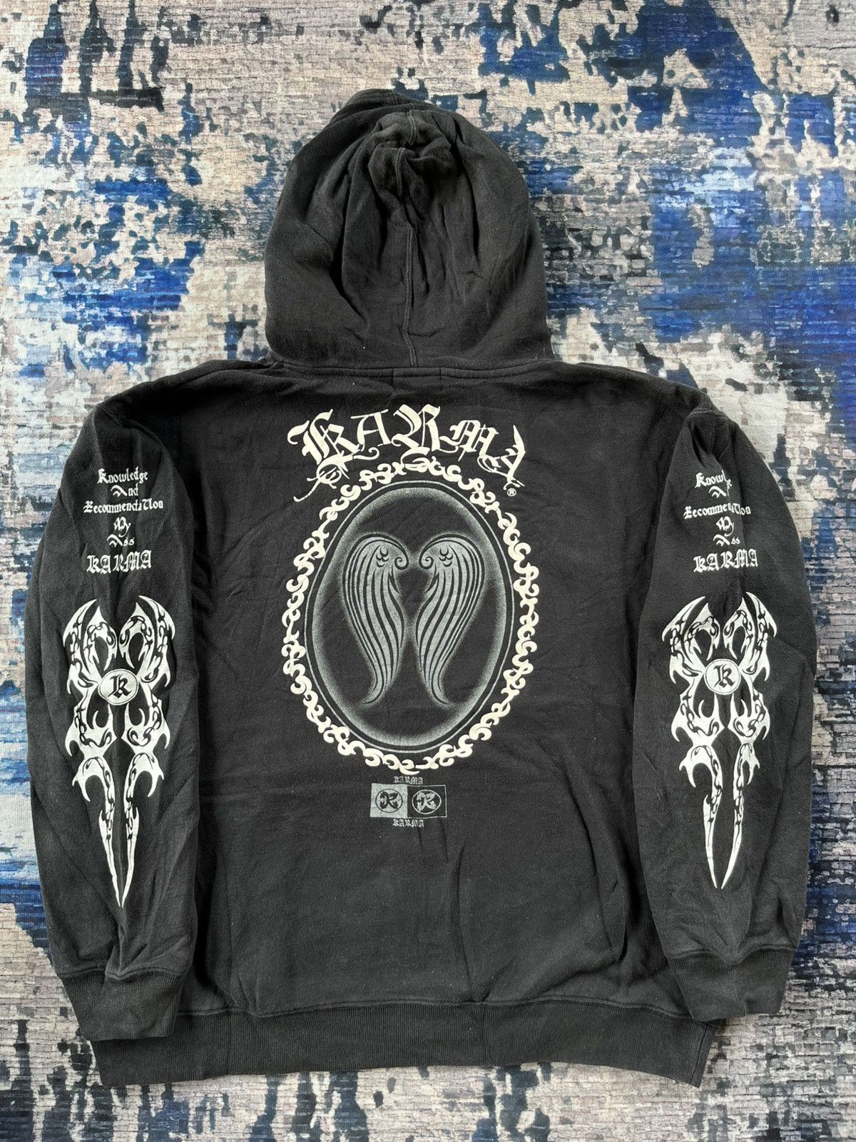 Japanese Brand × Vintage 🔥RARE Karma 90s Anarchist Punk Hoodie Size US L / EU 52-54 / 3 - 3 Thumbnail