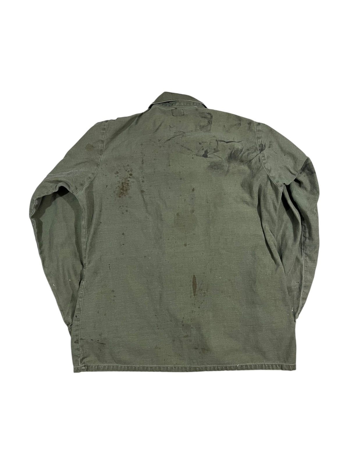 Vintage Vintage 70s OG 107 Fatigue Shirt Faded Painted Green Size US S / EU 44-46 / 1 - 2 Thumbnail