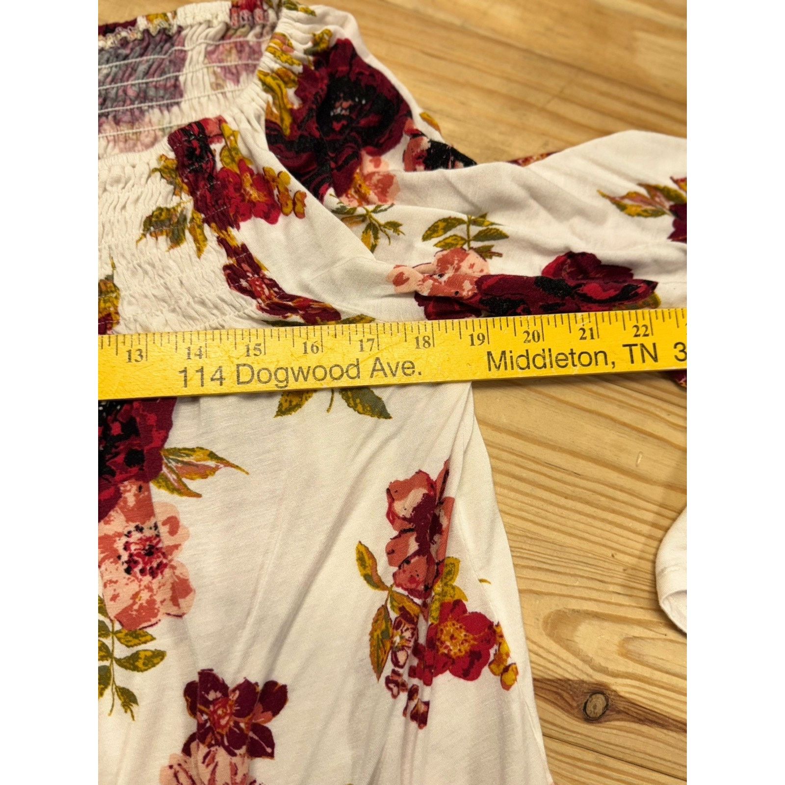 Other LUQ Women’s Size Large Floral Blouse Ivory Red Size L / US 10 / IT 46 - 5 Thumbnail