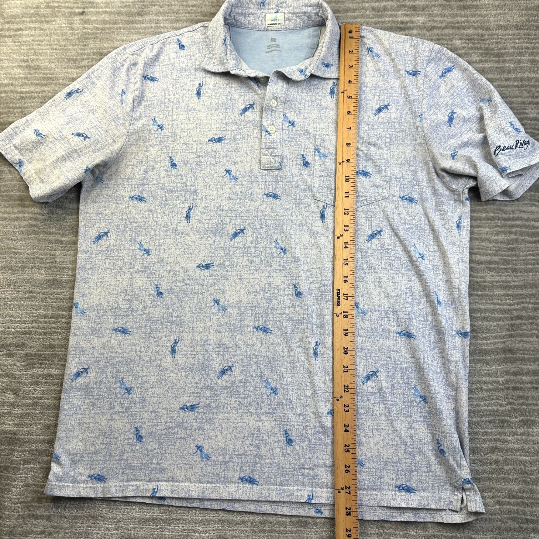 johnnie-O Johnnie O Polo Shirt Mens Large Blue Purple All Over Print Spotted Performance Size US L / EU 52-54 / 3 - 7 Thumbnail