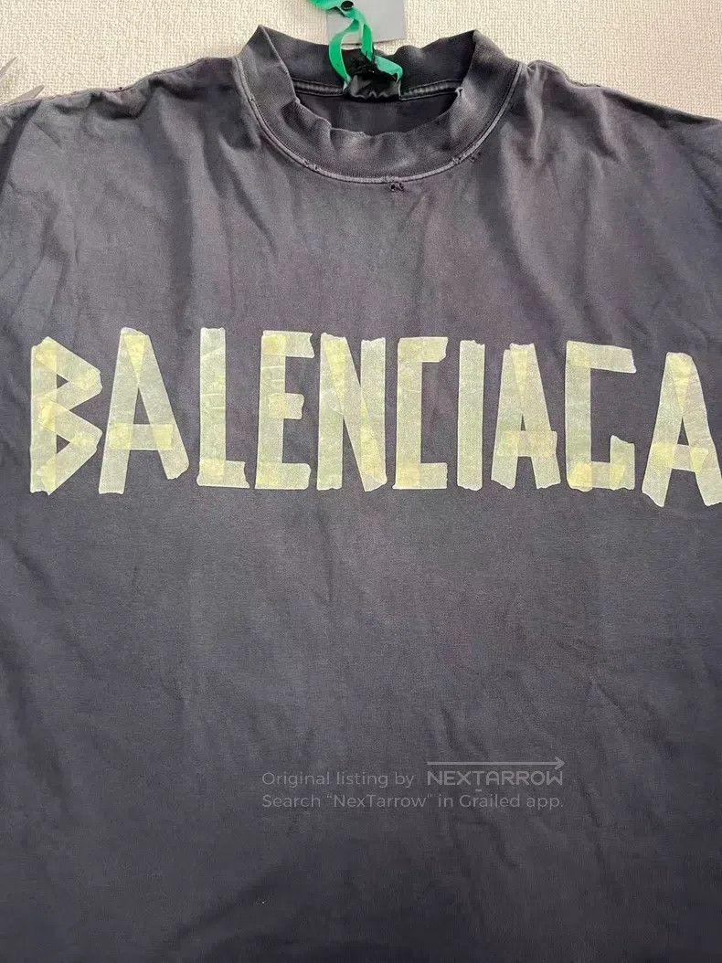 Balenciaga Balenciaga Tape letter logo printed plain knit round neck Size US S / EU 44-46 / 1 - 3 Thumbnail