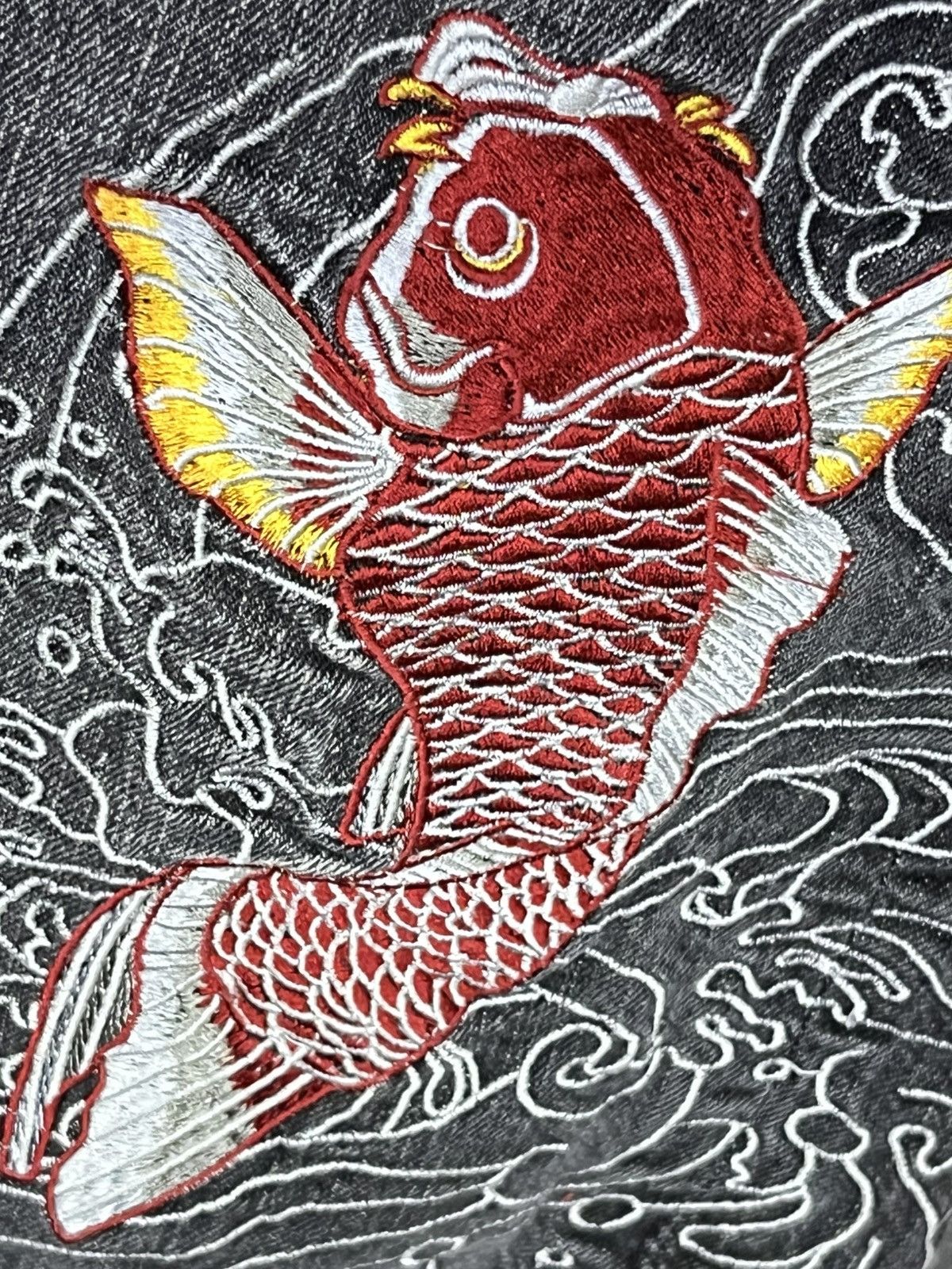 Boden 🔥BUDEN Koi Fish Embroidery Denim Shorts Wave Y2K Karakuri Size US 31 - 2 Thumbnail