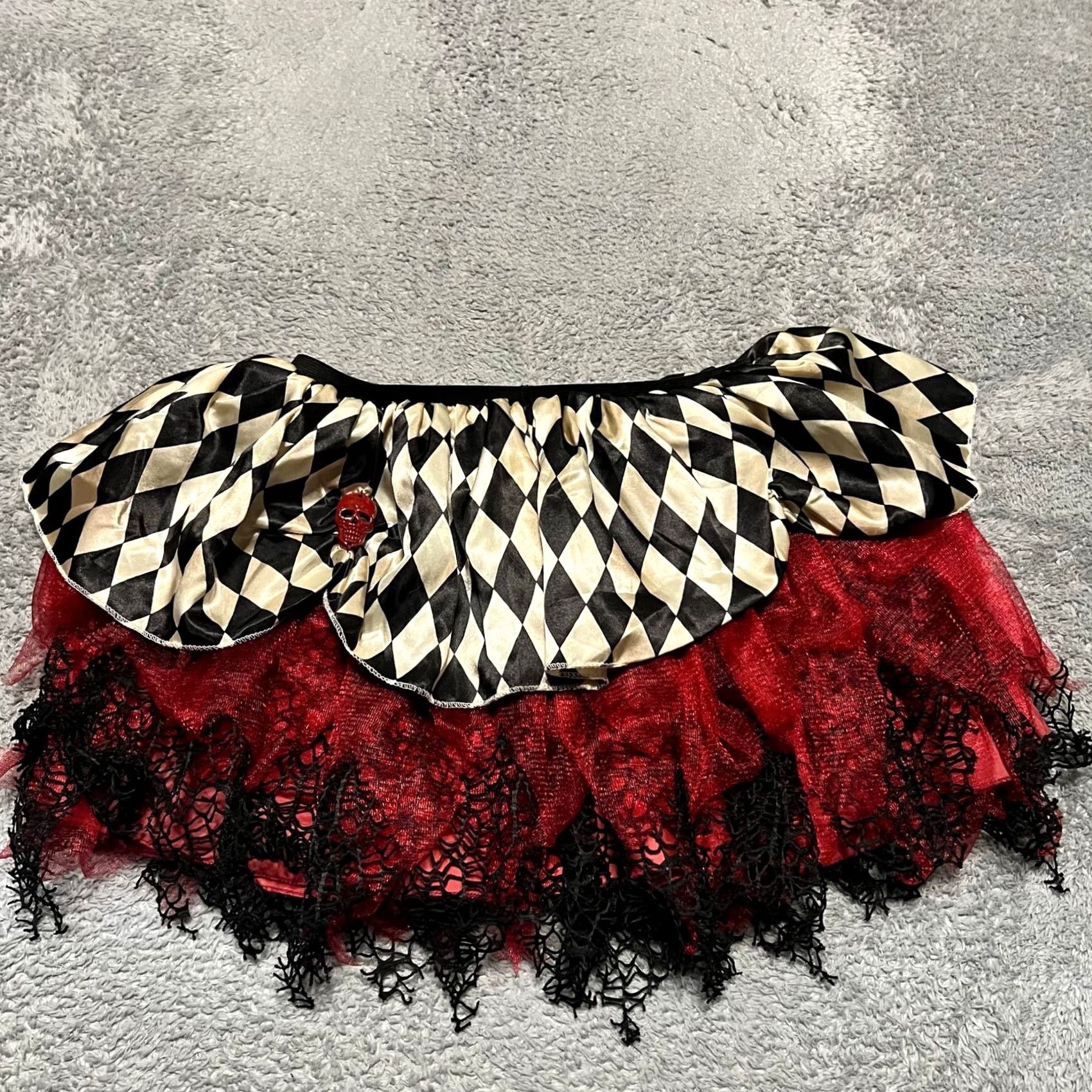 Vintage Amscan Harley Quinn Tutu Skirt Women Costume Plaid Size 42" / US 20 - 3 Thumbnail