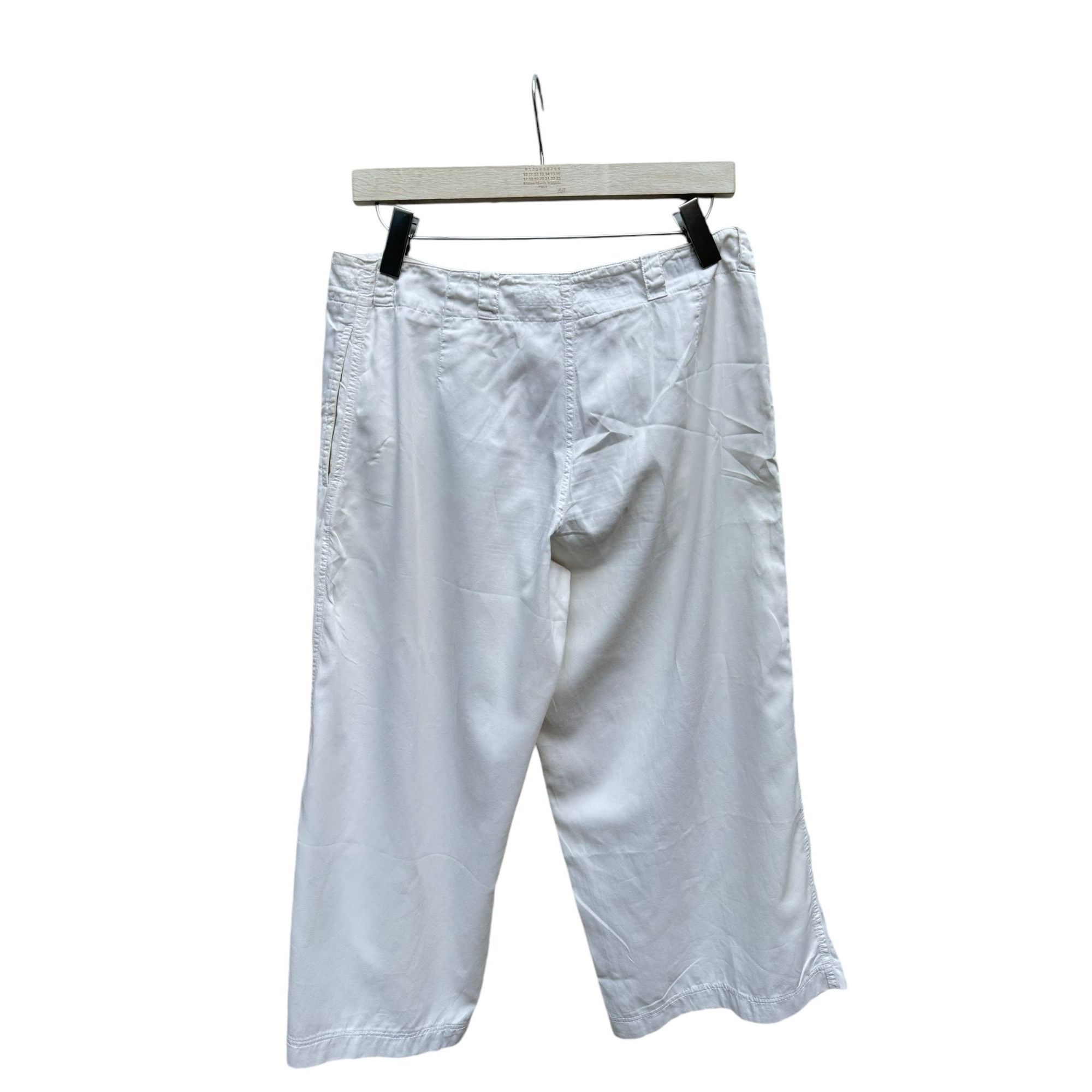 Dries Van Noten White Wide Cotton Pants Size 27" / US 4 / IT 40 - 3 Thumbnail
