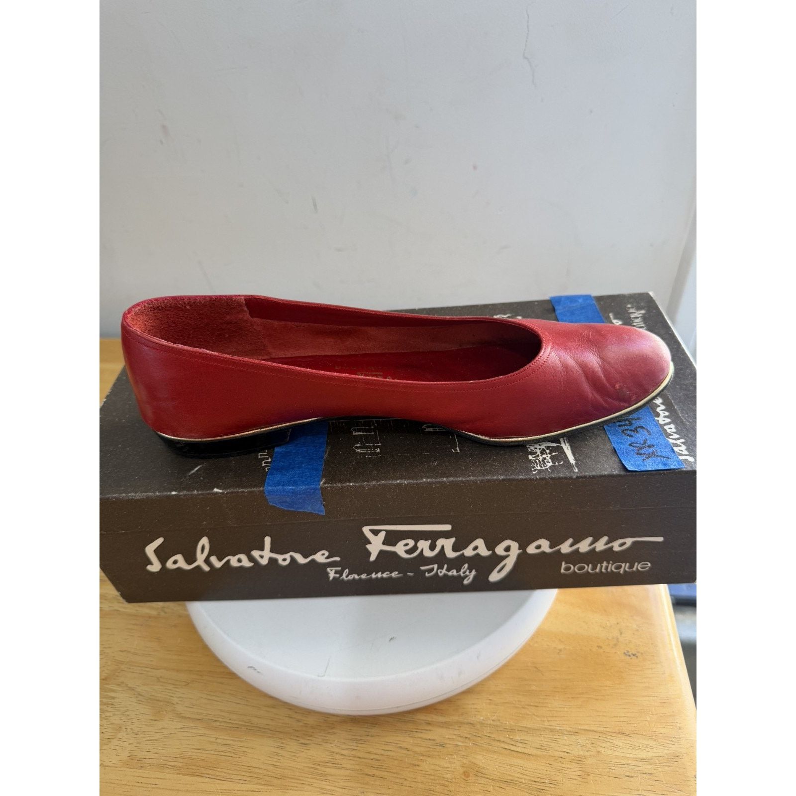 Salvatore Ferragamo Womens Vintage Salvatore Ferragamo Dia Red 7.5 AA Size US 7.5 / IT 37.5 - 2 Thumbnail