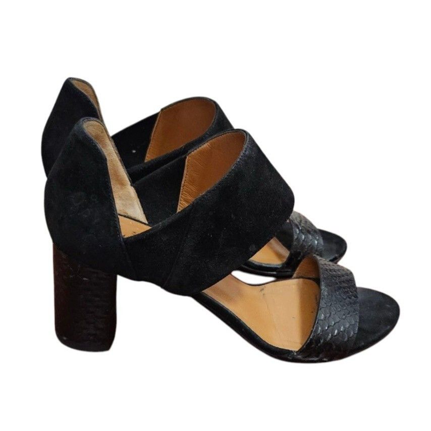 Aquatalia Aquatalia Suzanne Sneak print and Suede Black open toe shoes Size US 6.5 / IT 36.5 - 2 Thumbnail