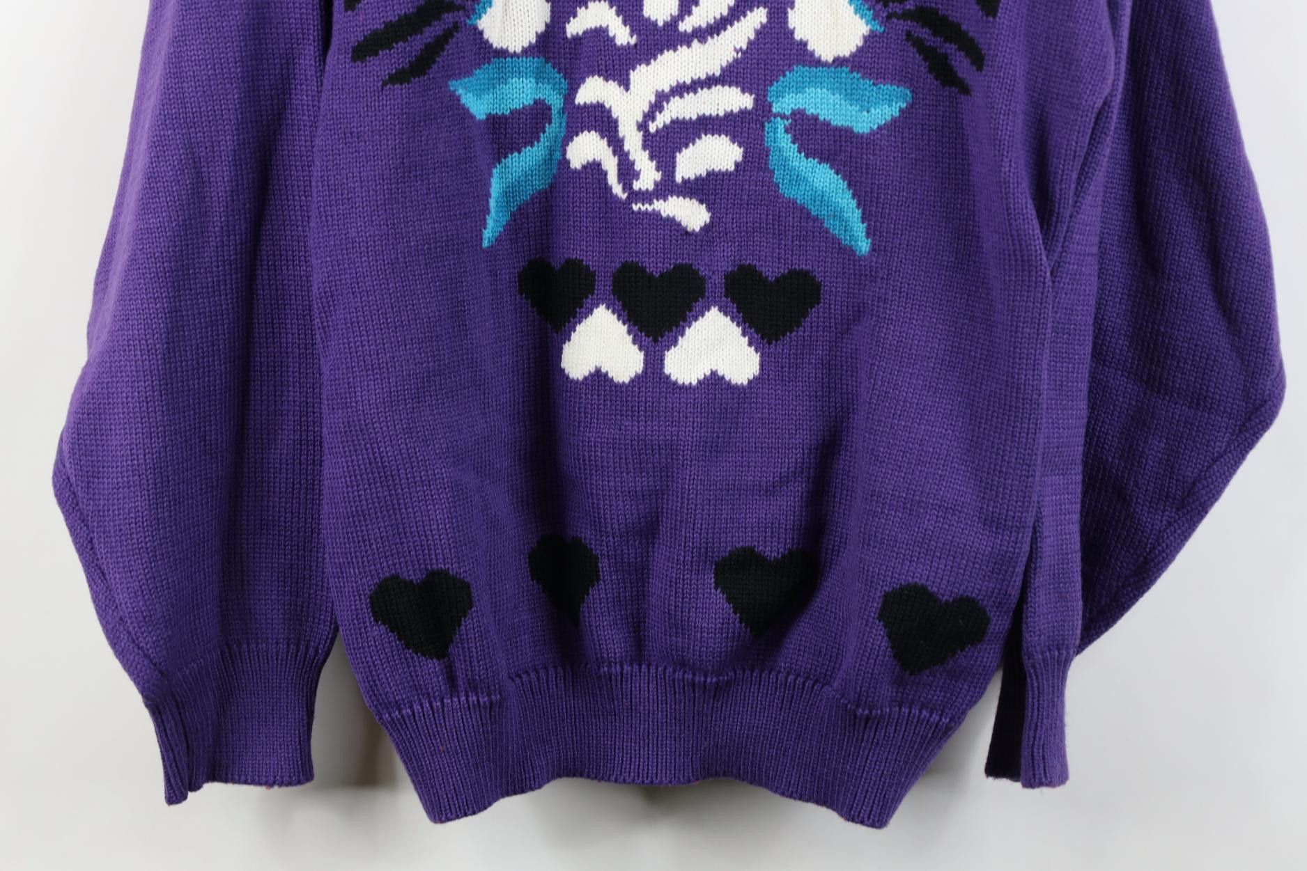 Vintage Vintage 90s Babydoll Fairy Kei Heart Bird Flower Sweater Size L / US 10 / IT 46 - 3 Thumbnail