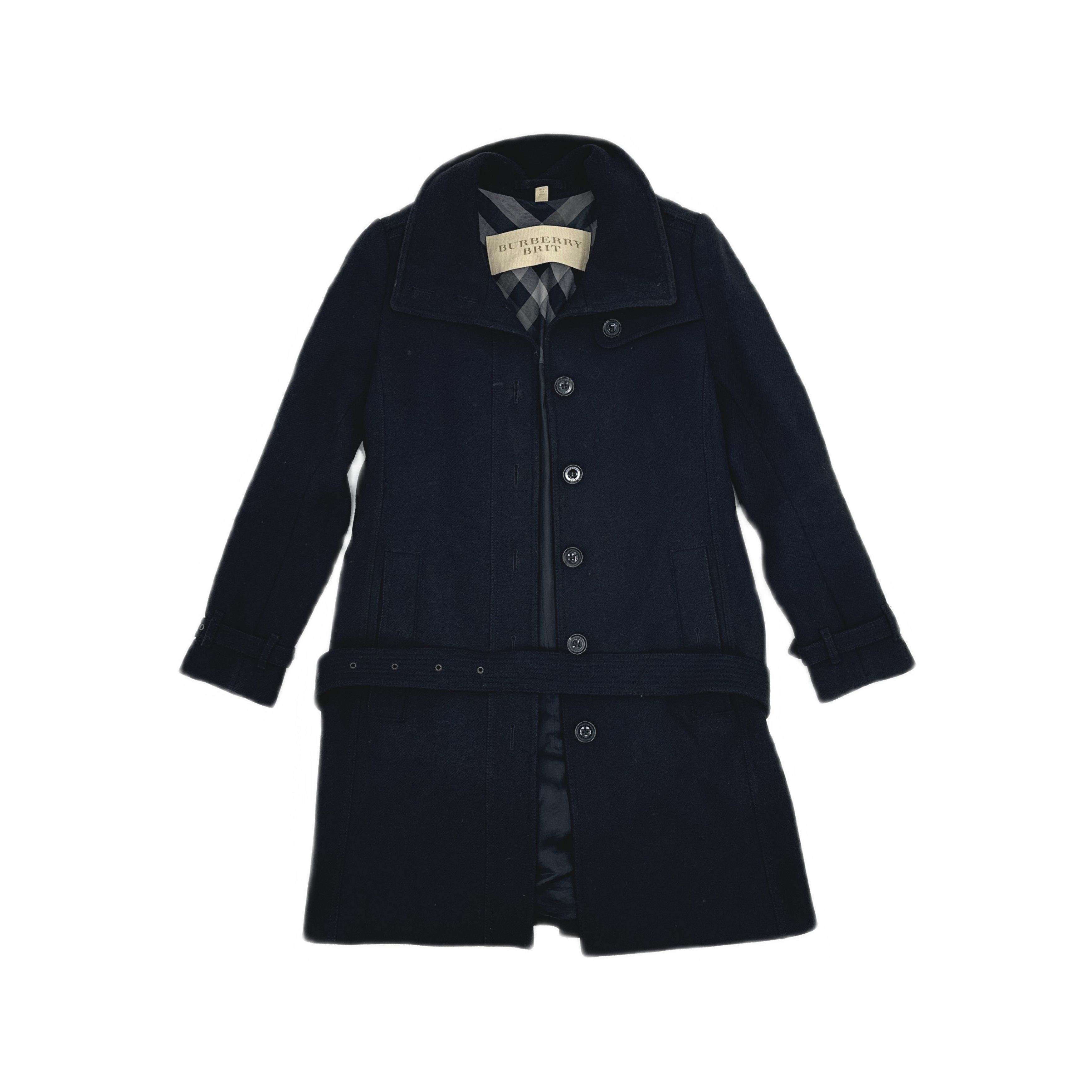 Burberry Burberry Brit Black Wool Coat Size 6 Size S / US 4 / IT 40 - 1 Thumbnail
