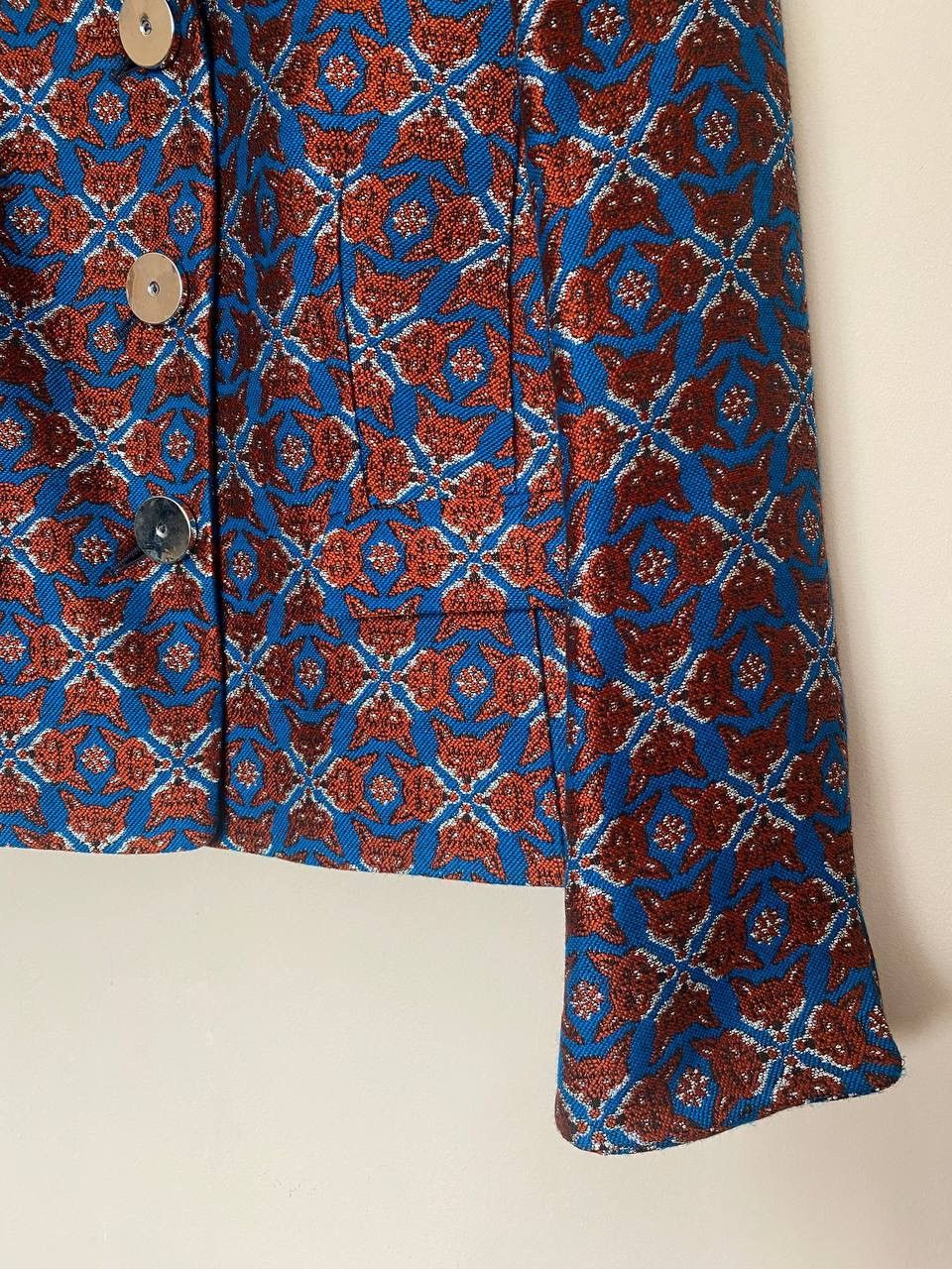Other Maison Common Fox Jacquard Blazer – Blue & Rust orange Size M / US 6-8 / IT 42-44 - 2 Thumbnail