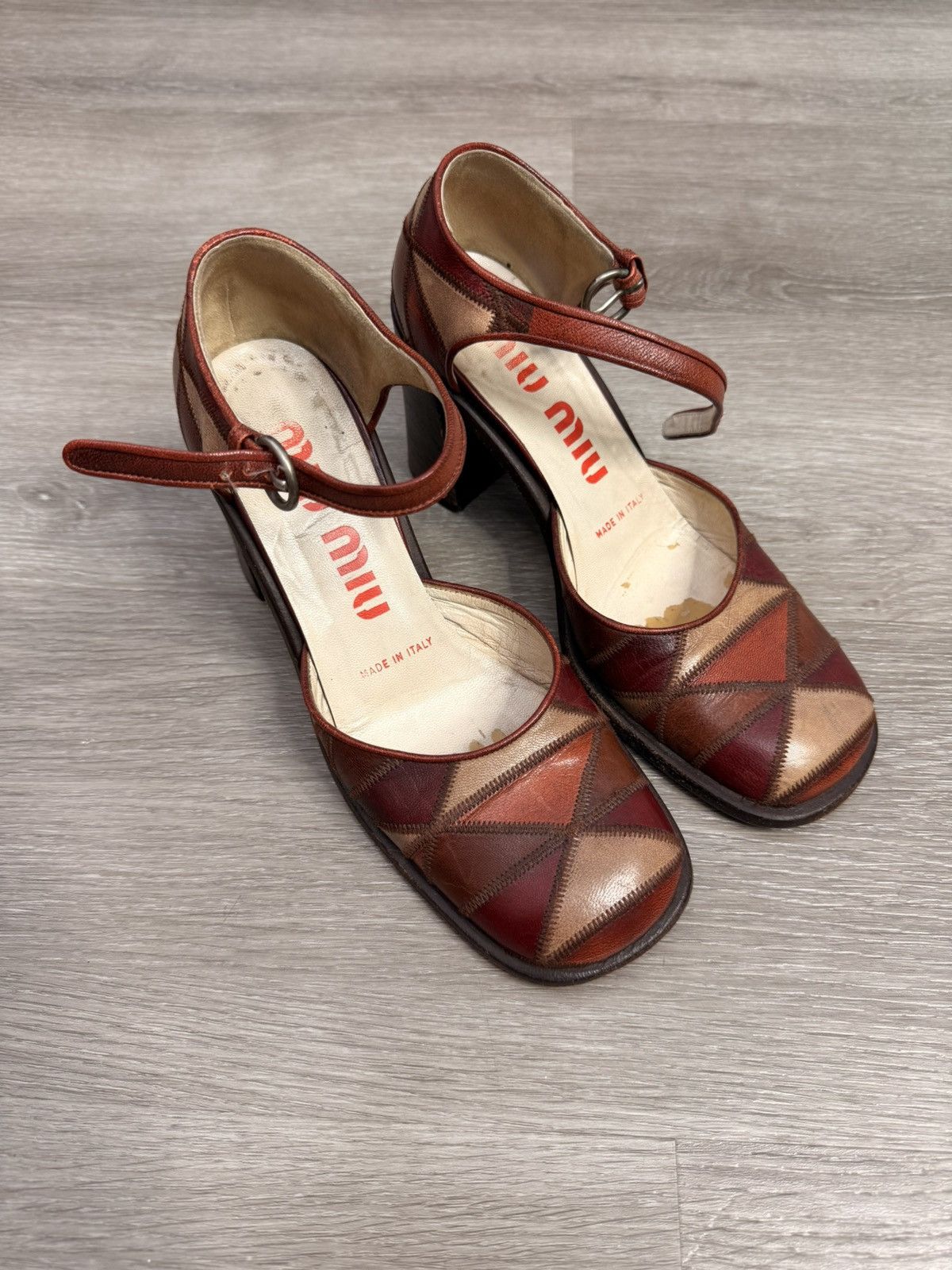 Miu Miu Miu Miu patchwork chunky heel Size US 6.5 / IT 36.5 - 1 Thumbnail