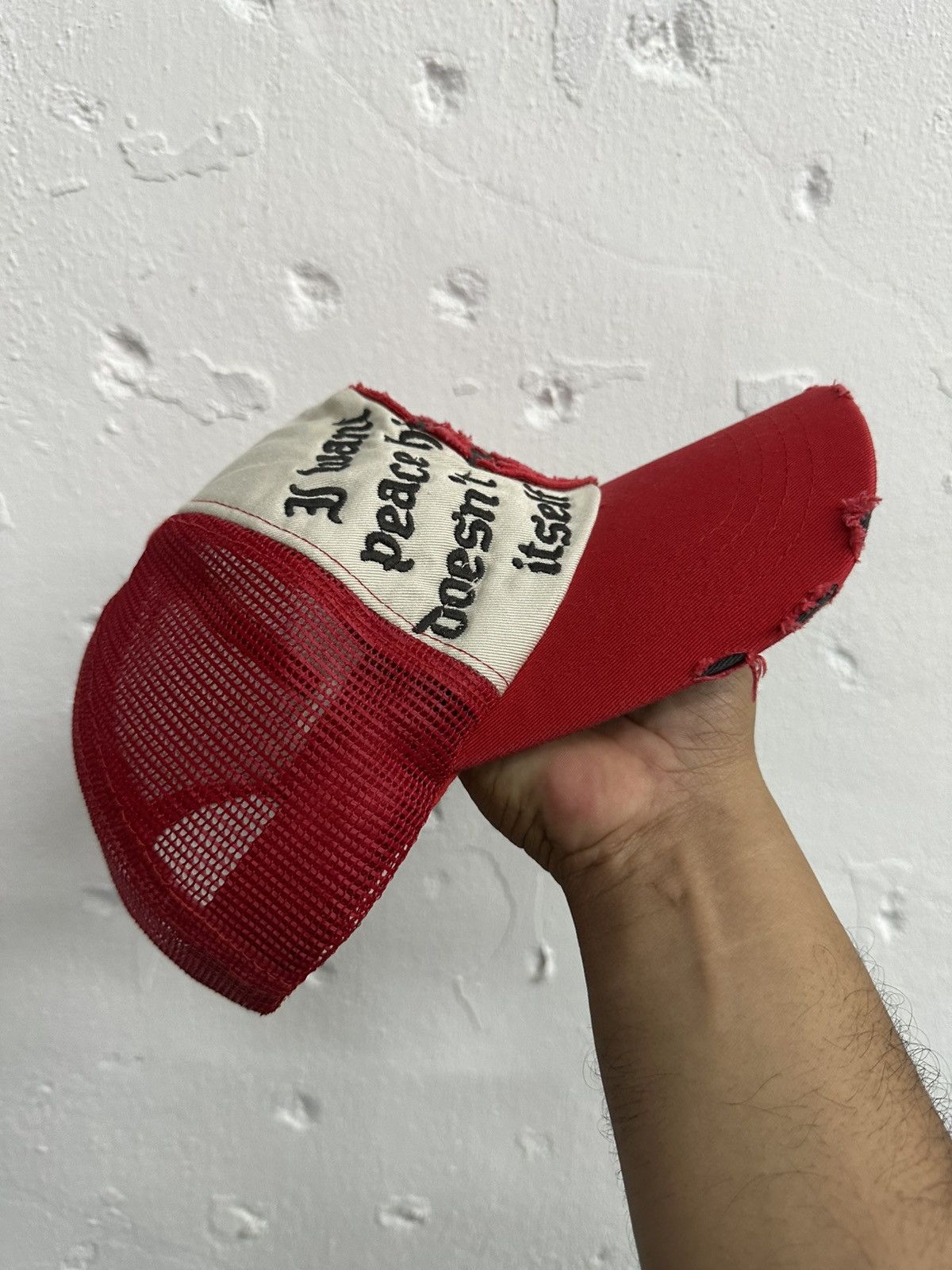Japanese Brand VTG Peace Sign Hysteric Punk Style Trucker Hat Size ONE SIZE - 3 Thumbnail